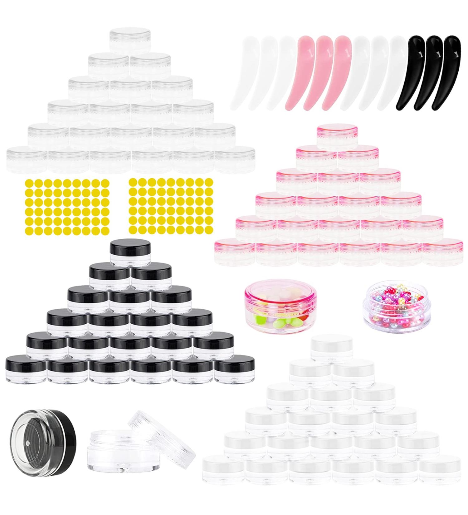 Ruijie 100 Pack 5g/5ml Empty Cosmetic Jars with Screw Cap | Ideal for Creams Lip Balms and Samples - Buy Online on SooperMarket.com