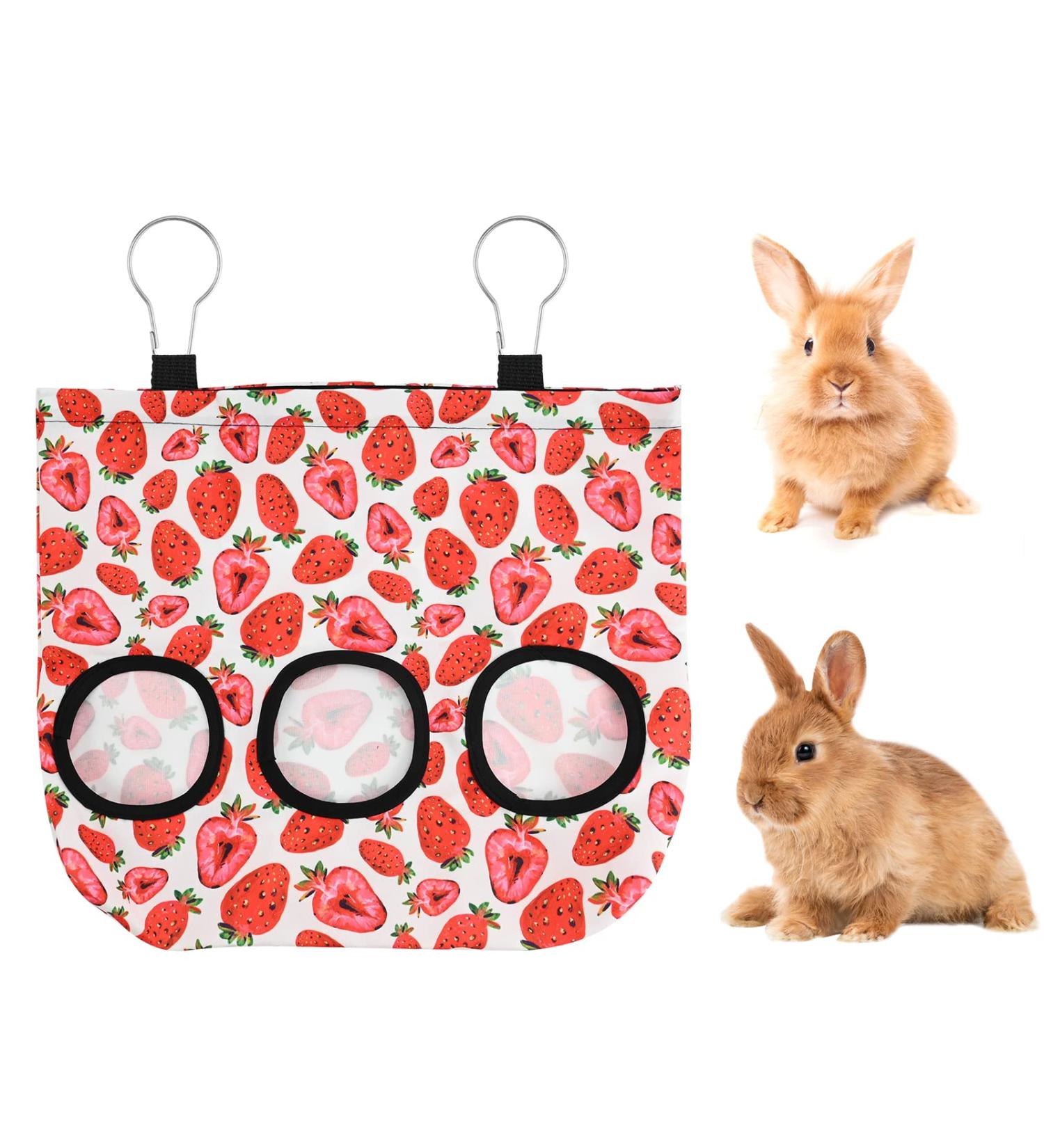 Rabbit Hay Feeder Hanging Hay Feeding Bag Rabbit Hay Feeder Bag Foldable Hay Storage Bag for Rabbit Guinea Pig Hamster Chinchilla (L) - Buy Online on SooperMarket.com