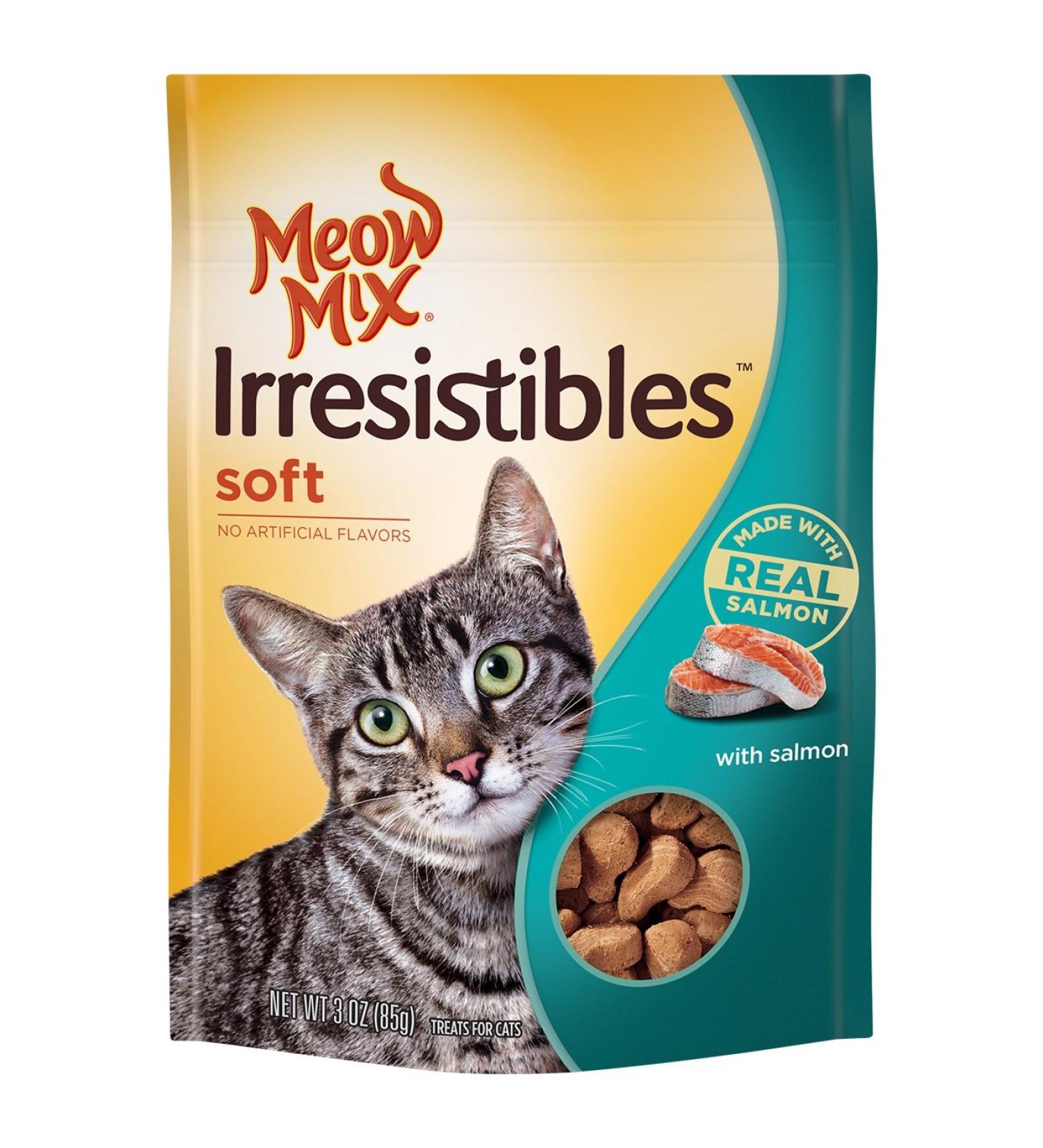 Meow Mix Irresistibles Cat Treats Soft Salmon 3 oz (Pack of 5) - Buy Online on SooperMarket.com