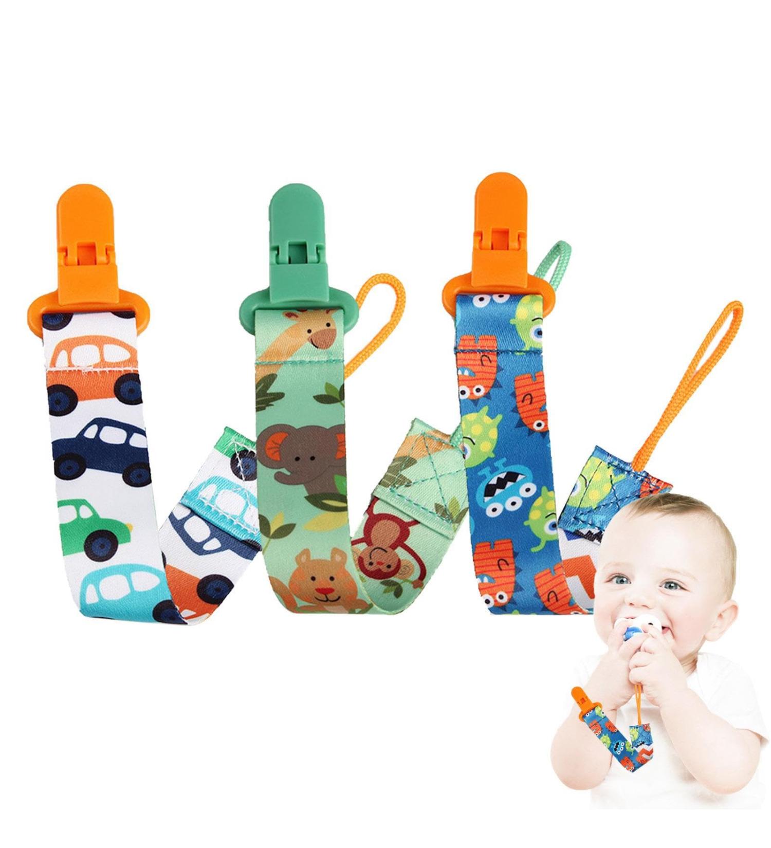 Faceynde Baby Pacifier Clips | Fabric Pacifier Clamps for Boys & Girls - Secure & Stylish Schnuller Clips - Buy Online on SooperMarket.com