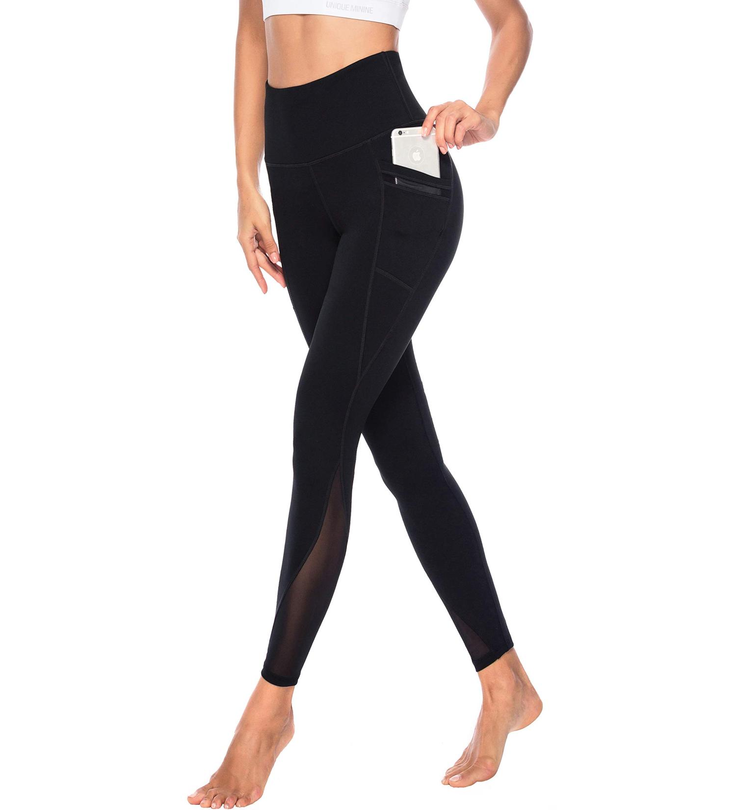 Buy Persit Women's Sports Leggings with Pockets - Opaque Long Athletic Pants with Mesh Inserts | International Shipping Available - Buy Online on SooperMarket.com