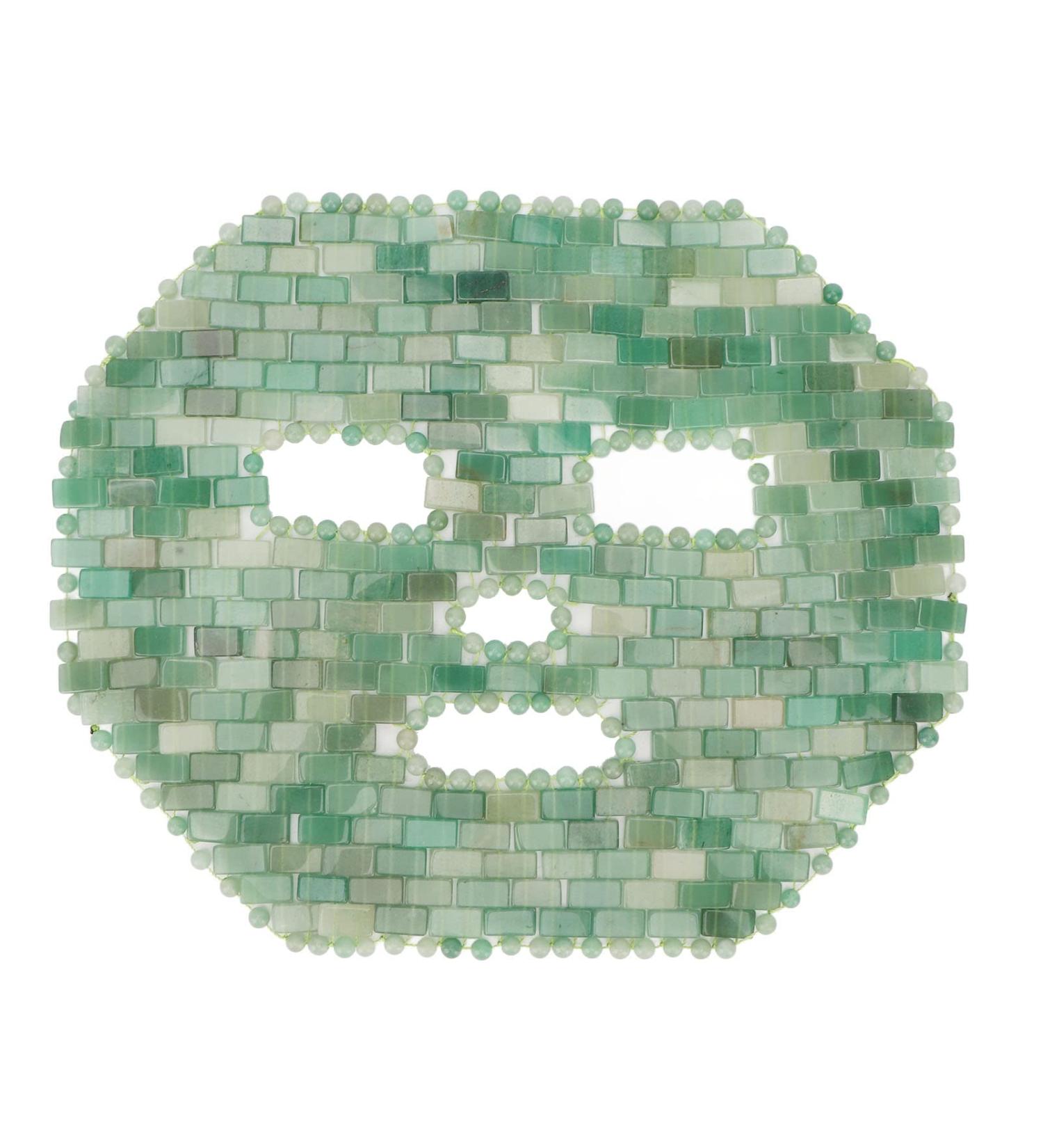 Jadestone Face Eye Mask - Spa Quality Facial Cover & Massage for Dark Circles - Fuchsite Quartzite - Buy Online on SooperMarket.com