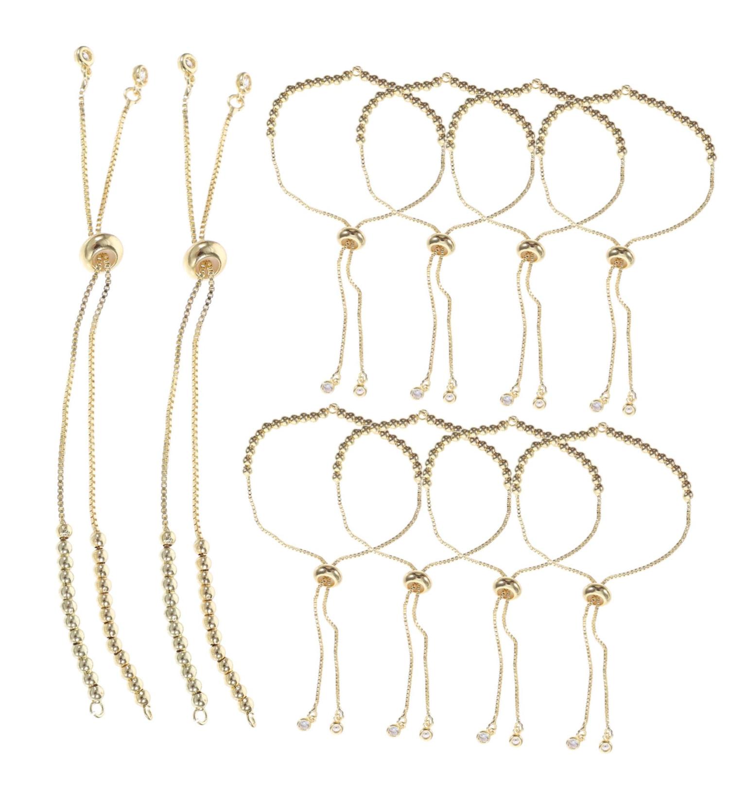 HAPINARY 10pcs Adjustable Bracelets Adjustable Cuff Bracelet Bracelets Aesthetic Bracelets for Girls Adjustable Decors Chic Wrist Jewelry Open Bracelets Beads Copper Preserve Color Golden 23X0.3cm - Buy Online on SooperMarket.com