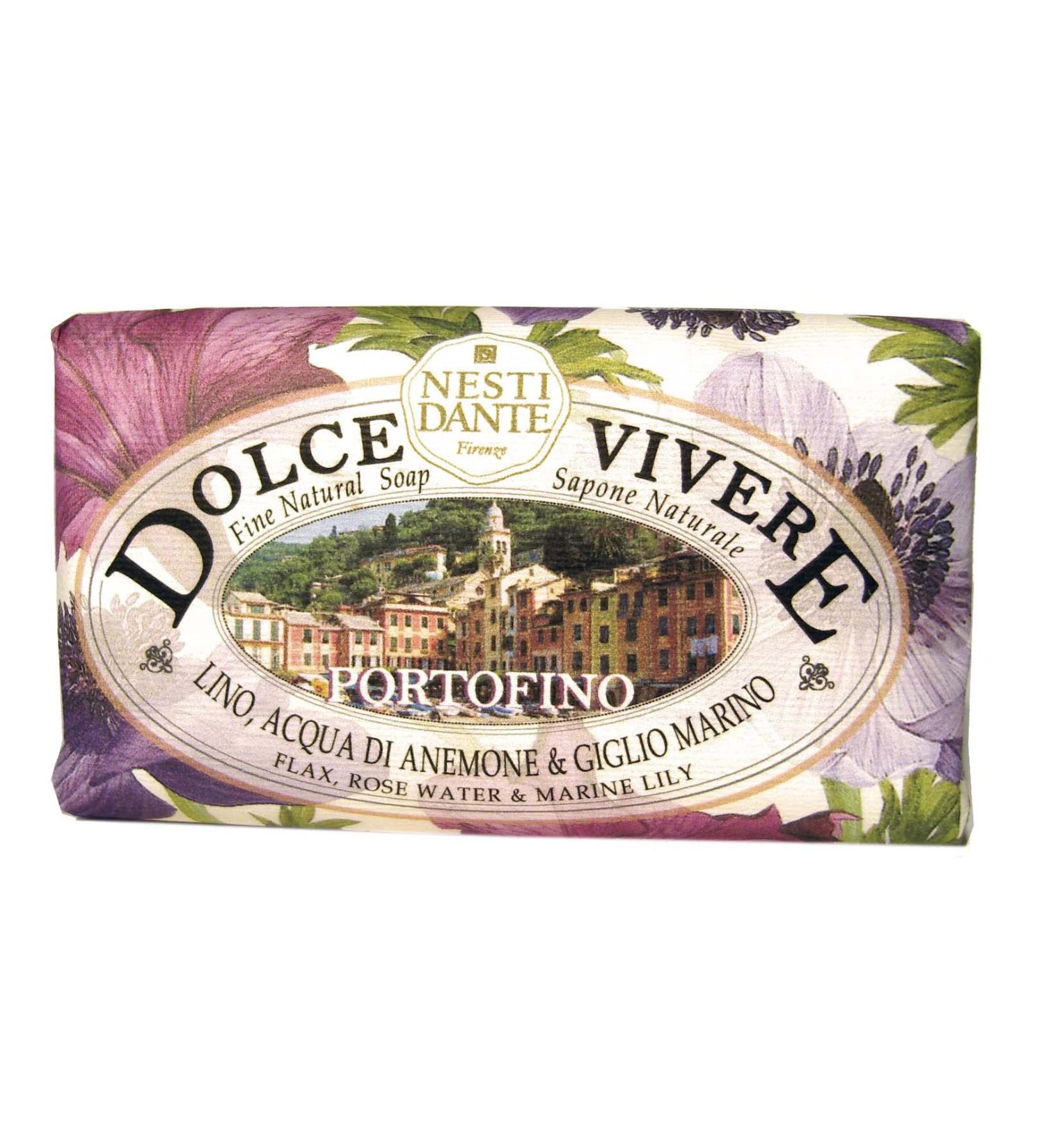 Nesti Dante Dolce Vivere Portofino Soap - Flax Rose Water & Marine Lily 250g | Luxury Natural Skincare Online - Buy Online on SooperMarket.com