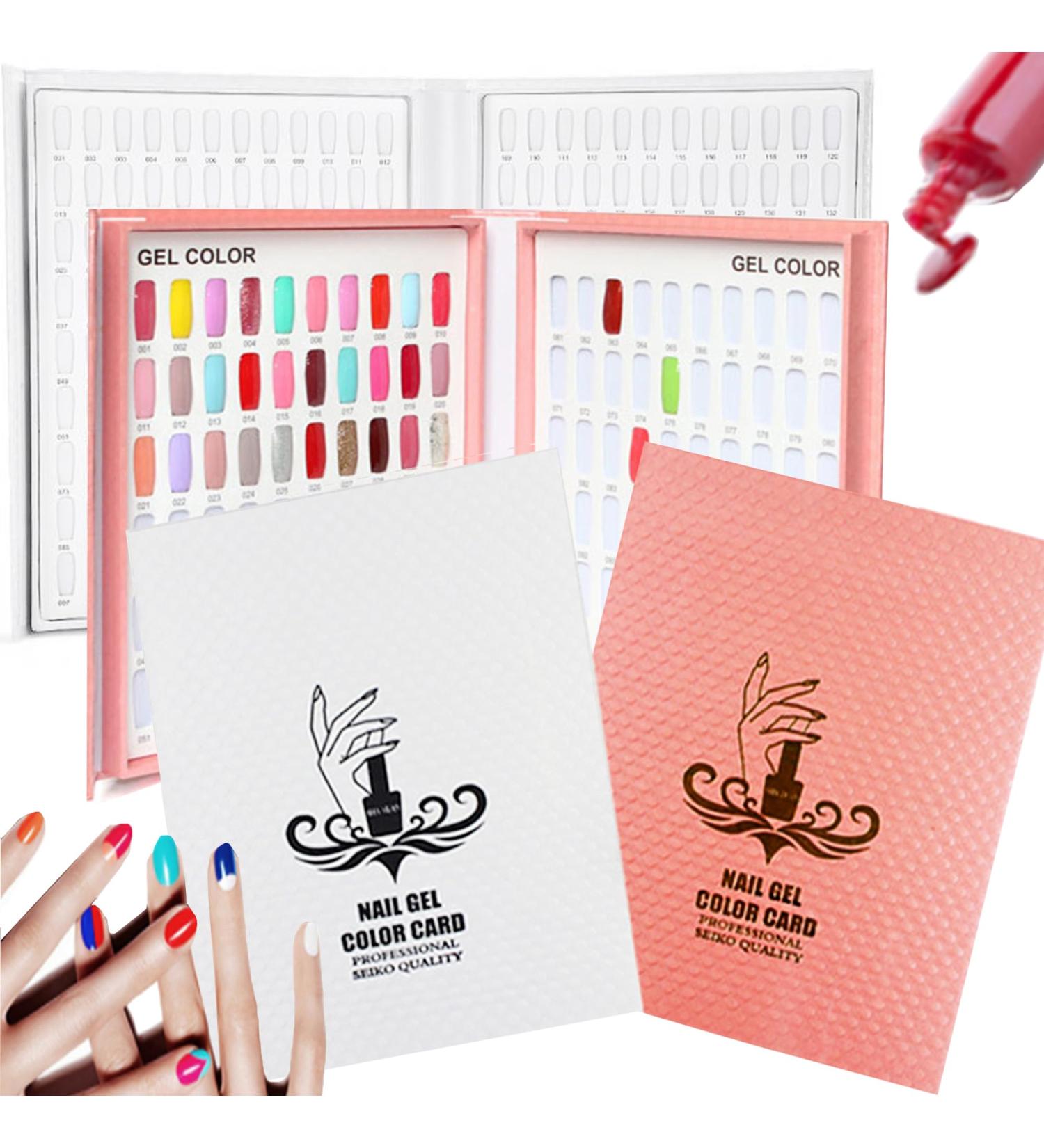 SUQ 2pcs Nail Display Books - 216+120 Colors Professional Salon Nail Color Swatches for DIY Nail Polish - Nail Salon Design Board - Buy Online on SooperMarket.com