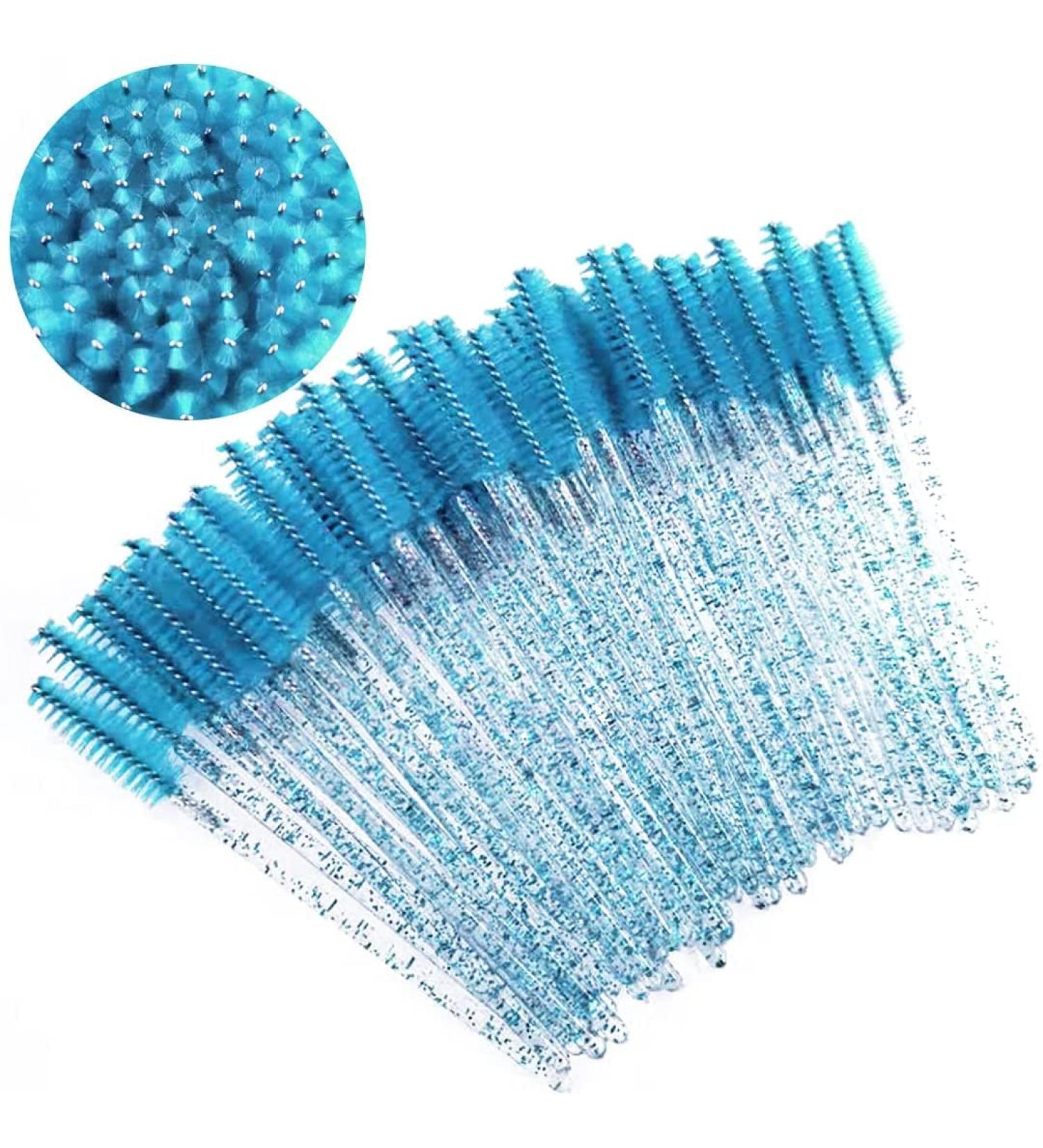 ZHIYE 50 pcs Disposable Eyelash Mascara Brushes Wands Applicator Eyebrow Brush Makeup Kit Eyebrow Castor Oil Brush Makeup Tool 50PCS Blue