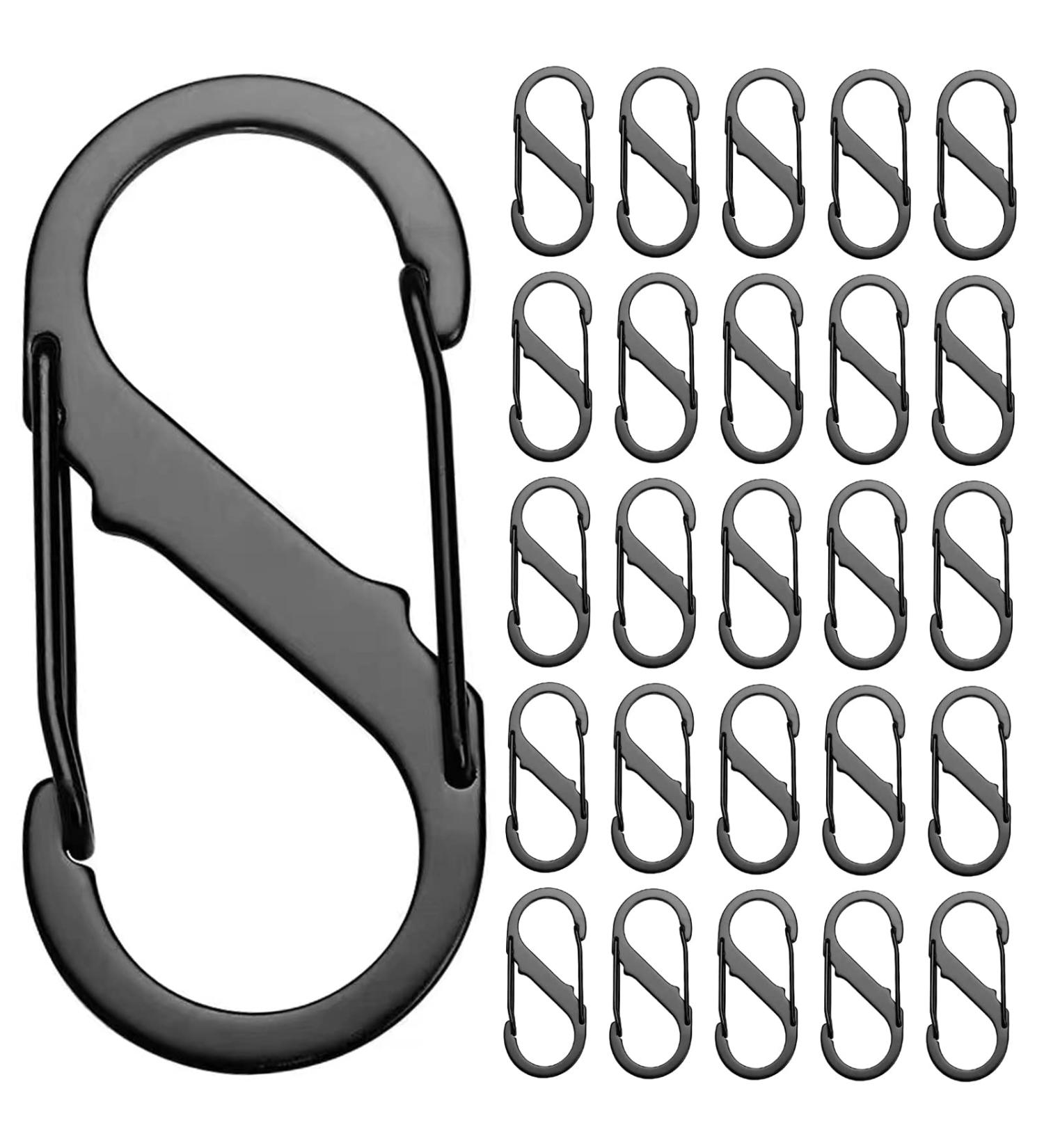 SZXMDKH 25-Piece S Carabiner Set - Metal Double Carabiners & 8-Shaped Snap Hooks for Hiking Camping & Home Use - Durable and Versatile - Buy Online on SooperMarket.com