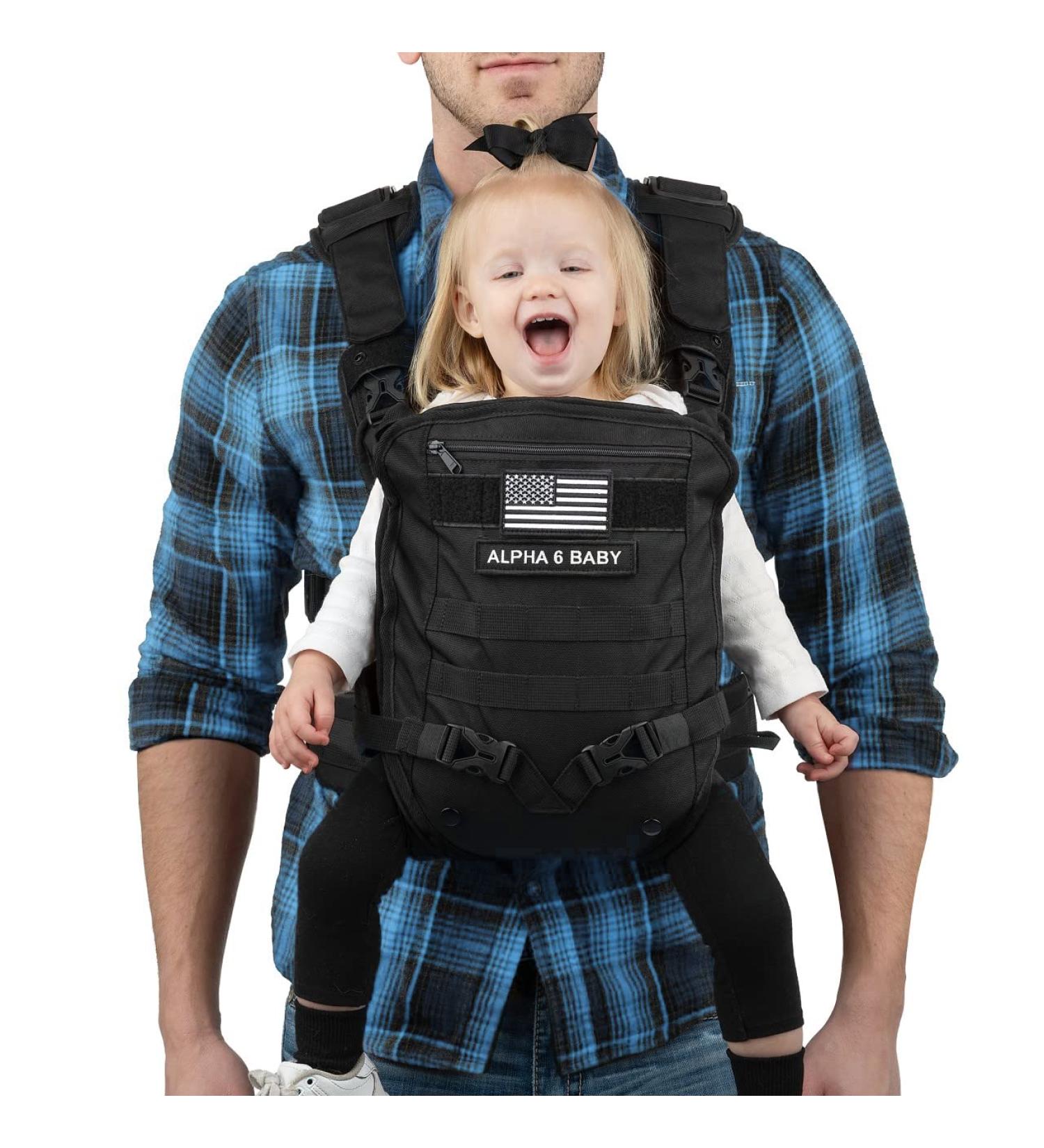 Alpha Six Baby Carrier - Tactical Black | All Day Comfort for Infants and Toddlers - Buy Online on SooperMarket.com