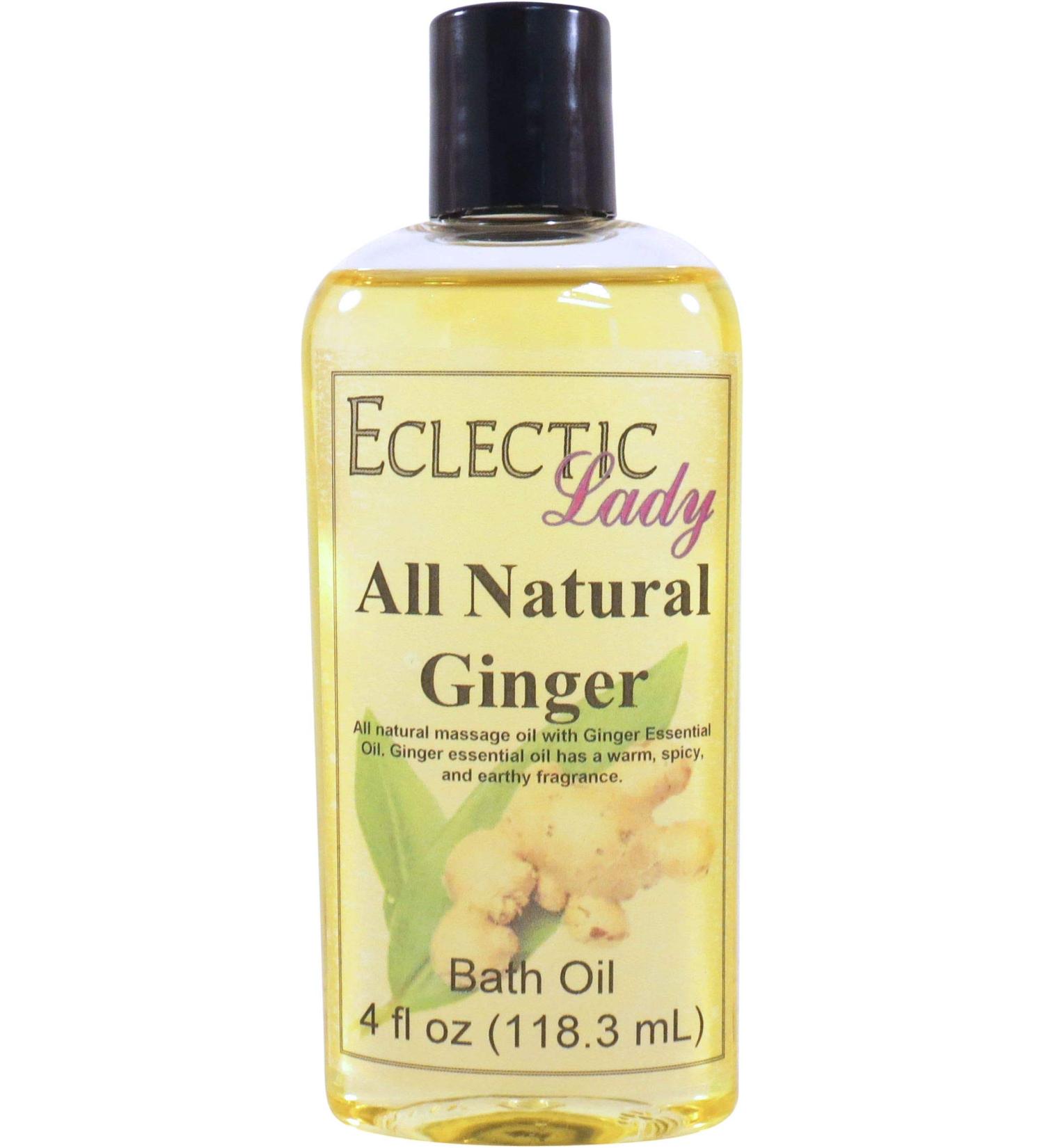 Ginger Bath Oil by Eclectic Lady - Scented Moisturizing Oil for Sensitive Skin - Relaxing Body Oil for Daily Use - 4 oz International Shipping - Buy Online on SooperMarket.com