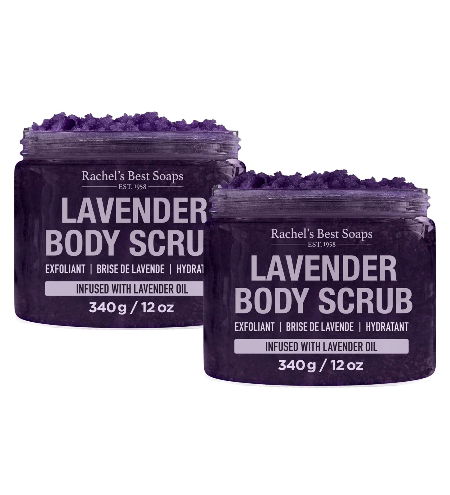 BeautyFrizz Lavender Body Scrub 24 Oz - Exfoliating Scrub with Sea Salt, Aloe & Shea Butter - Pack of 2 - Buy Online on SooperMarket.com