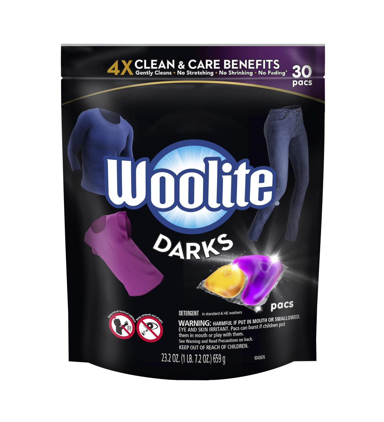 Woolite Darks Laundry Detergent Pacs - 30 Count for Standard & HE Washers - Black Garment Care - Buy Online on SooperMarket.com