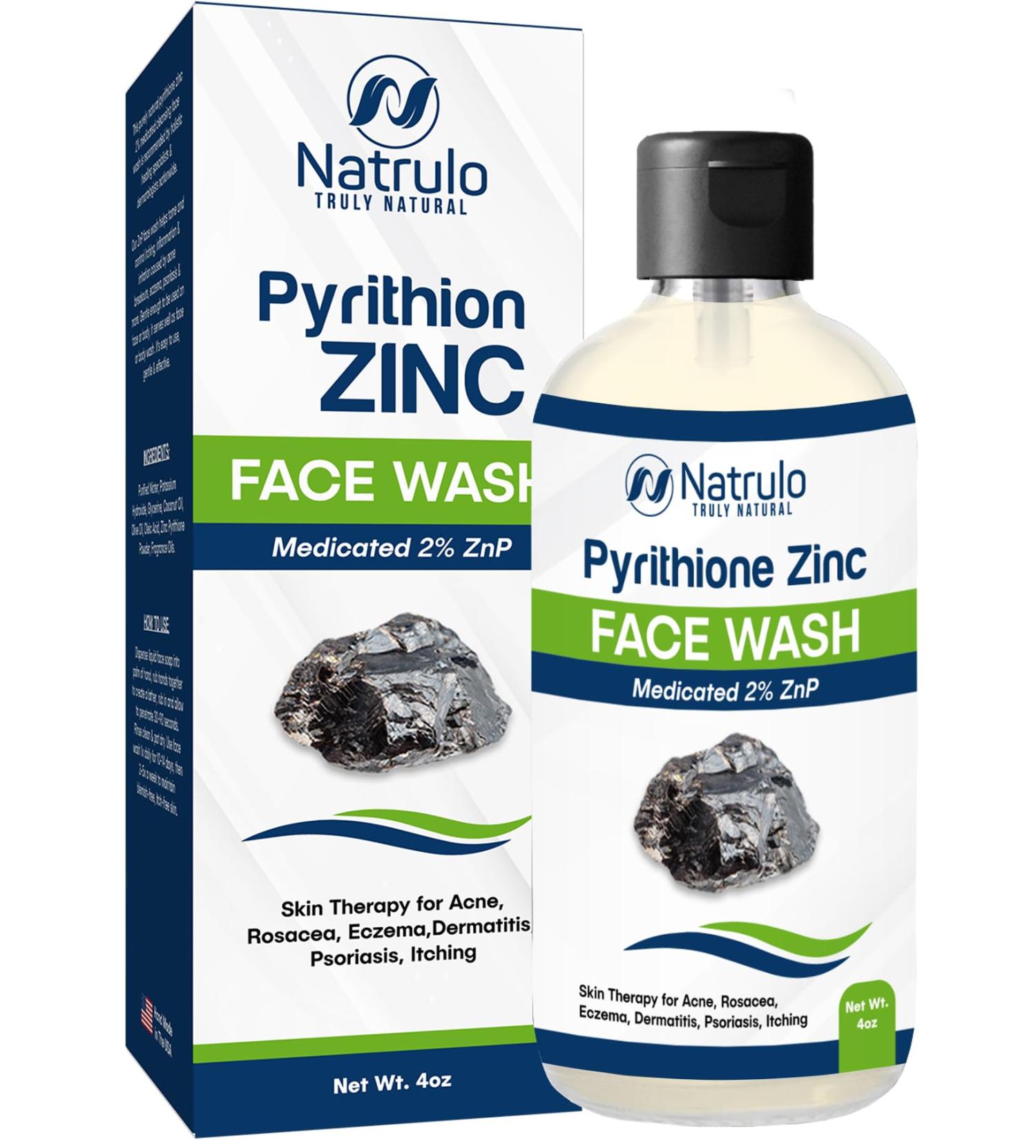 Pyrithione Zinc Face Wash | 2% Zinc Soap for Acne Rosacea Eczema & Psoriasis | Calming Facial & Body Cleanser Made in USA - Buy Online on SooperMarket.com