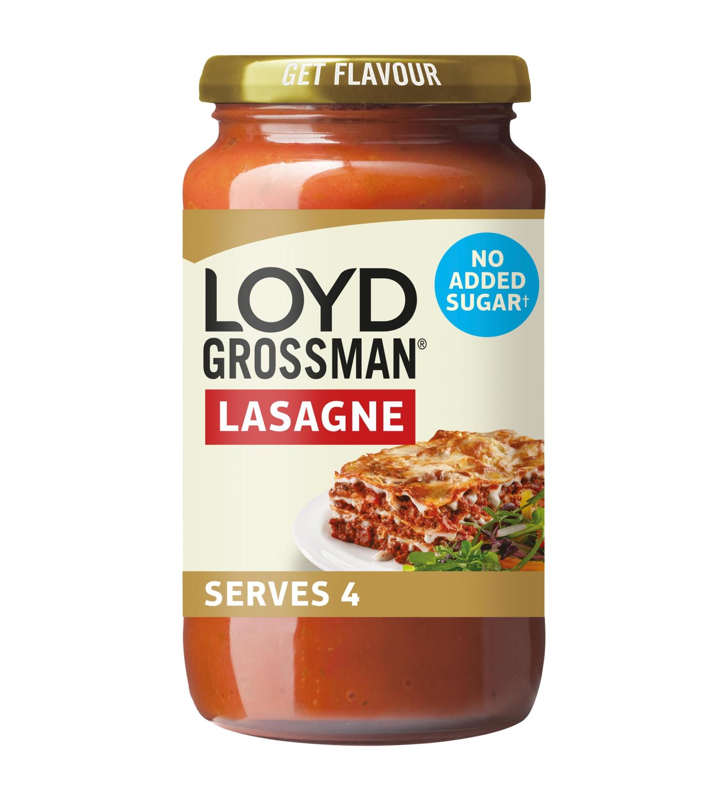 Loyd Grossman No Added Sugar Red Lasagne Sauce 450g Jar - Full-Flavoured Cooking Sauce - Buy Online on SooperMarket.com