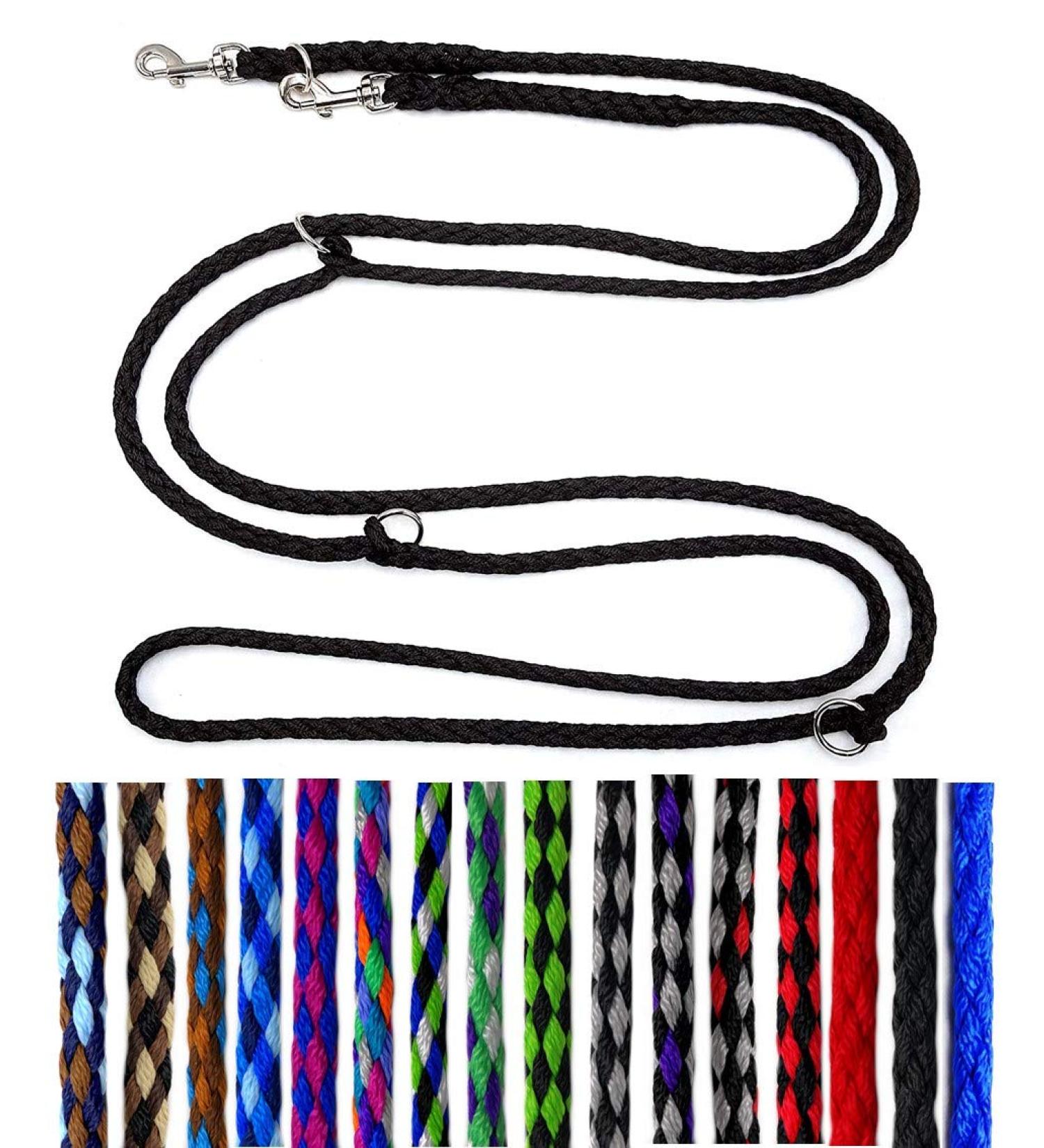 Lightweight & Robust Dog Linen Leash for Small Dogs up to 15kg - 2.80m 4-Speed Adjustable Black | Ideal for International Shipping - Buy Online on SooperMarket.com