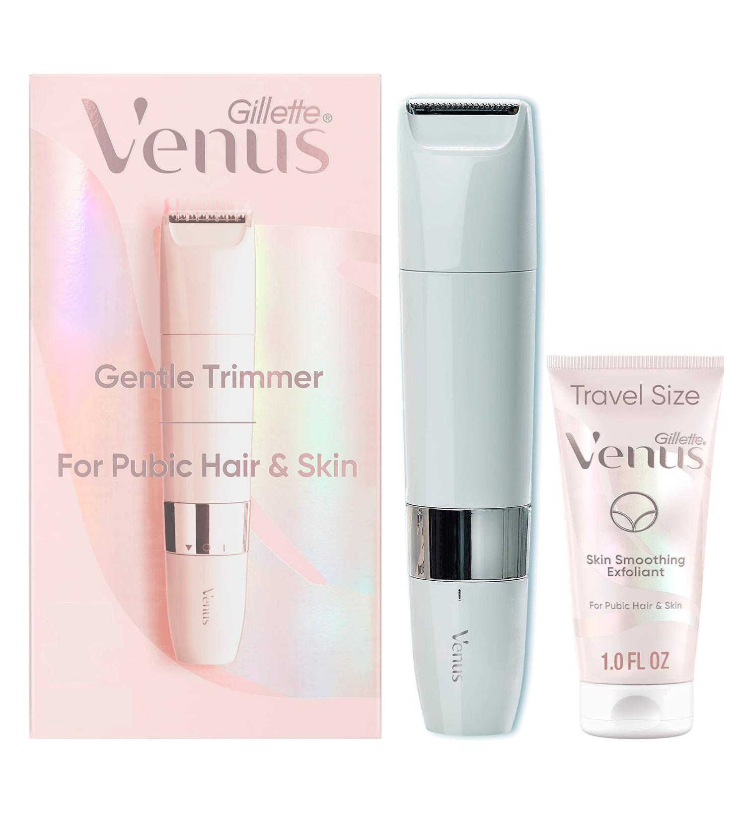 Gillette Venus Pubic Hair Trimmer with 1oz Exfoliant - Gentle Skin Care Combo - Buy Online on SooperMarket.com