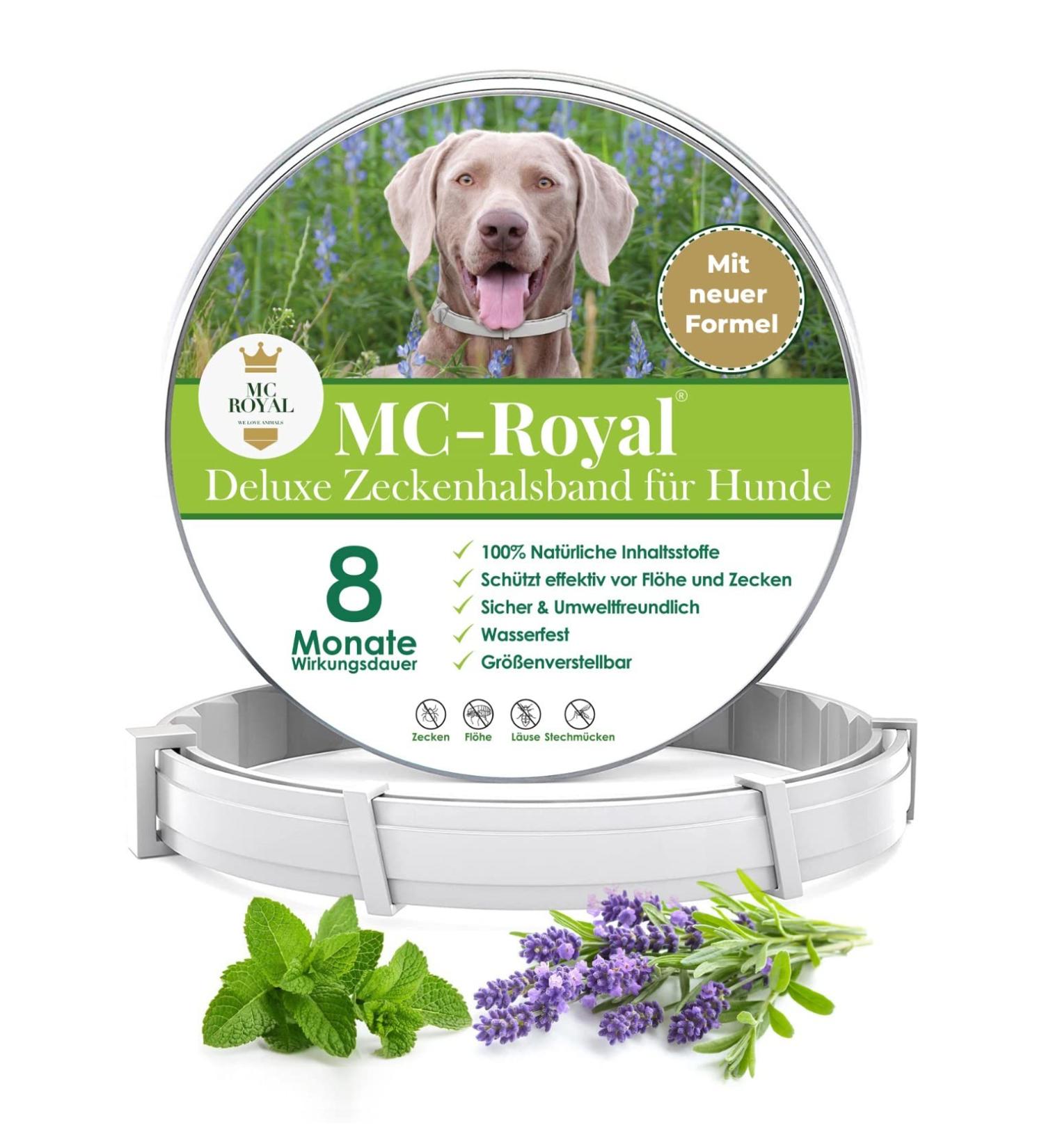 MC-Royal Deluxe Tick Collar for Dogs | 100% Natural Ingredients | 8 Months Reliable Tick Protection - International Shipping Available - Buy Online on SooperMarket.com
