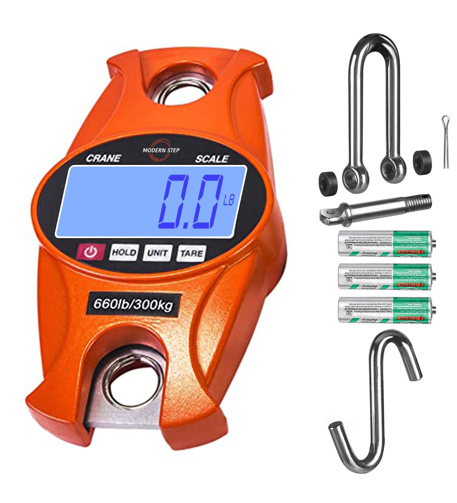  Digital Hanging Scale 660 LB 300 KG Cast Aluminum Case - Heavy Duty Waterproof Fish Scale - Portable Crane Scale for Luggage Weight Suitcase Hunting Farm Bow Fishing Scale Heavy Duty Orange - Buy Online on SooperMarket.com