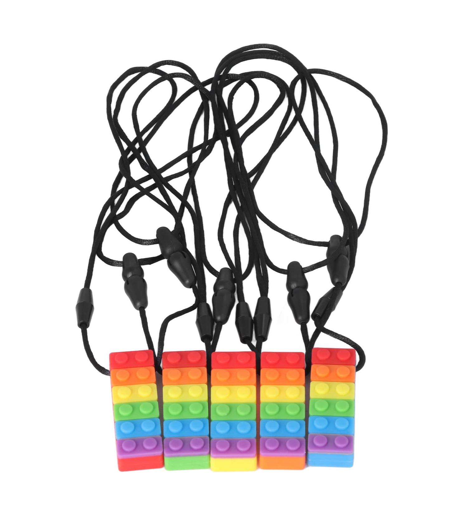5PCS BPA-Free Baby Teeth Toys - Silicone Rainbow Building Blocks & Chewing Rings for Teething Relief - Buy Online on SooperMarket.com