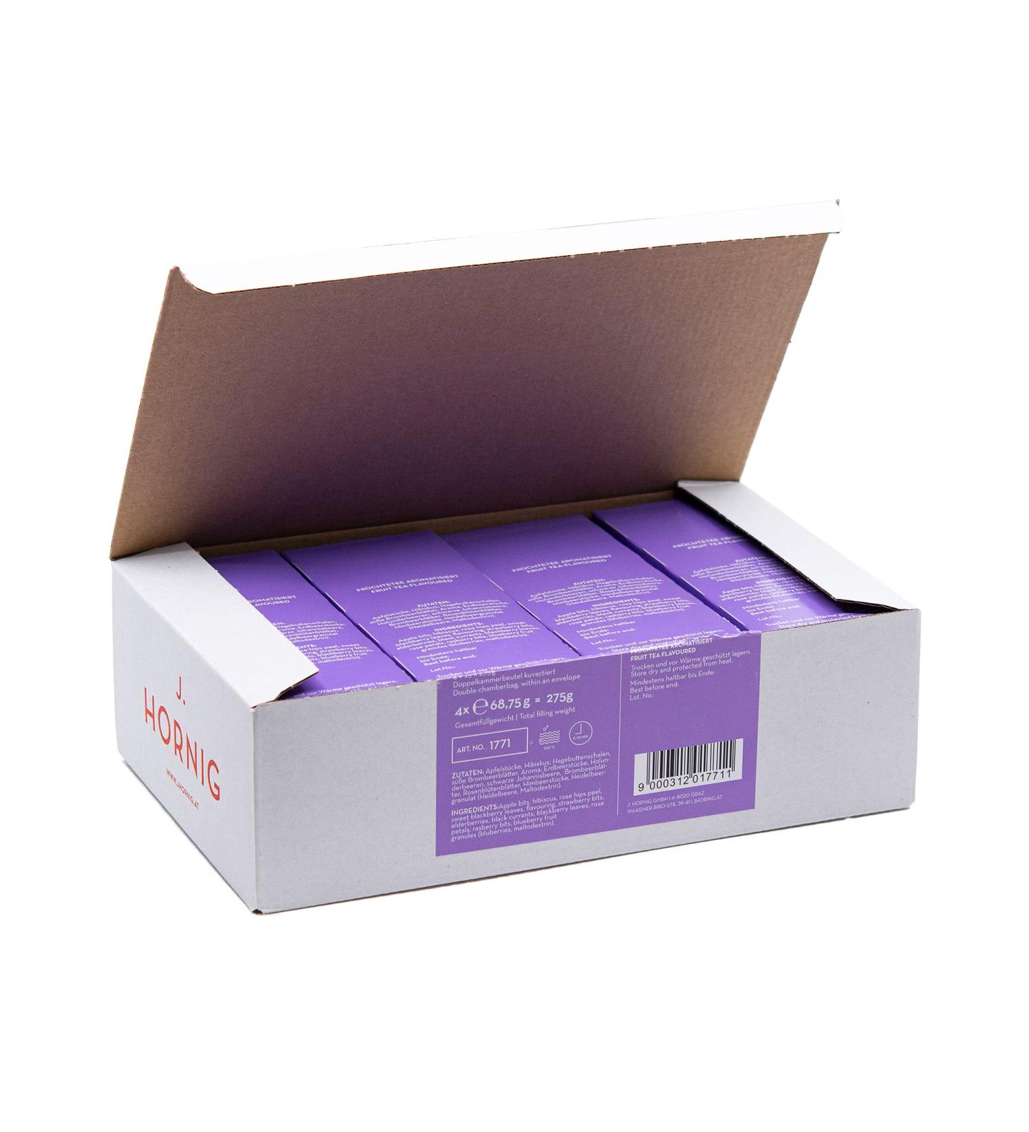 J. Hornig Wild Berry Fruit Tea - 100 Bags | Fruity-Berry Taste & Intense Aroma | International Shipping Available - Buy Online on SooperMarket.com