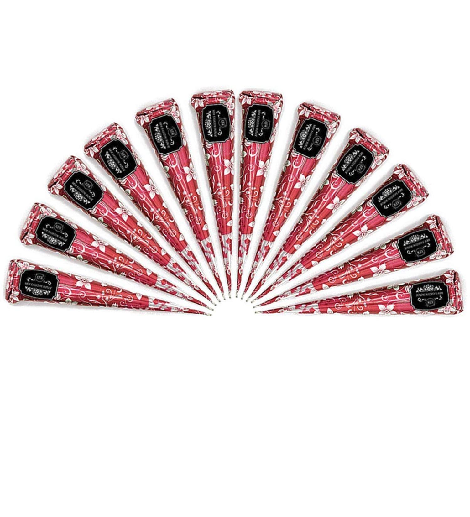 12 Individual Cones 100% Organic Henna Mehindi Cones Ready To Use. No Chemicals No Dyes Guaranteed Colour - Buy Online on SooperMarket.com