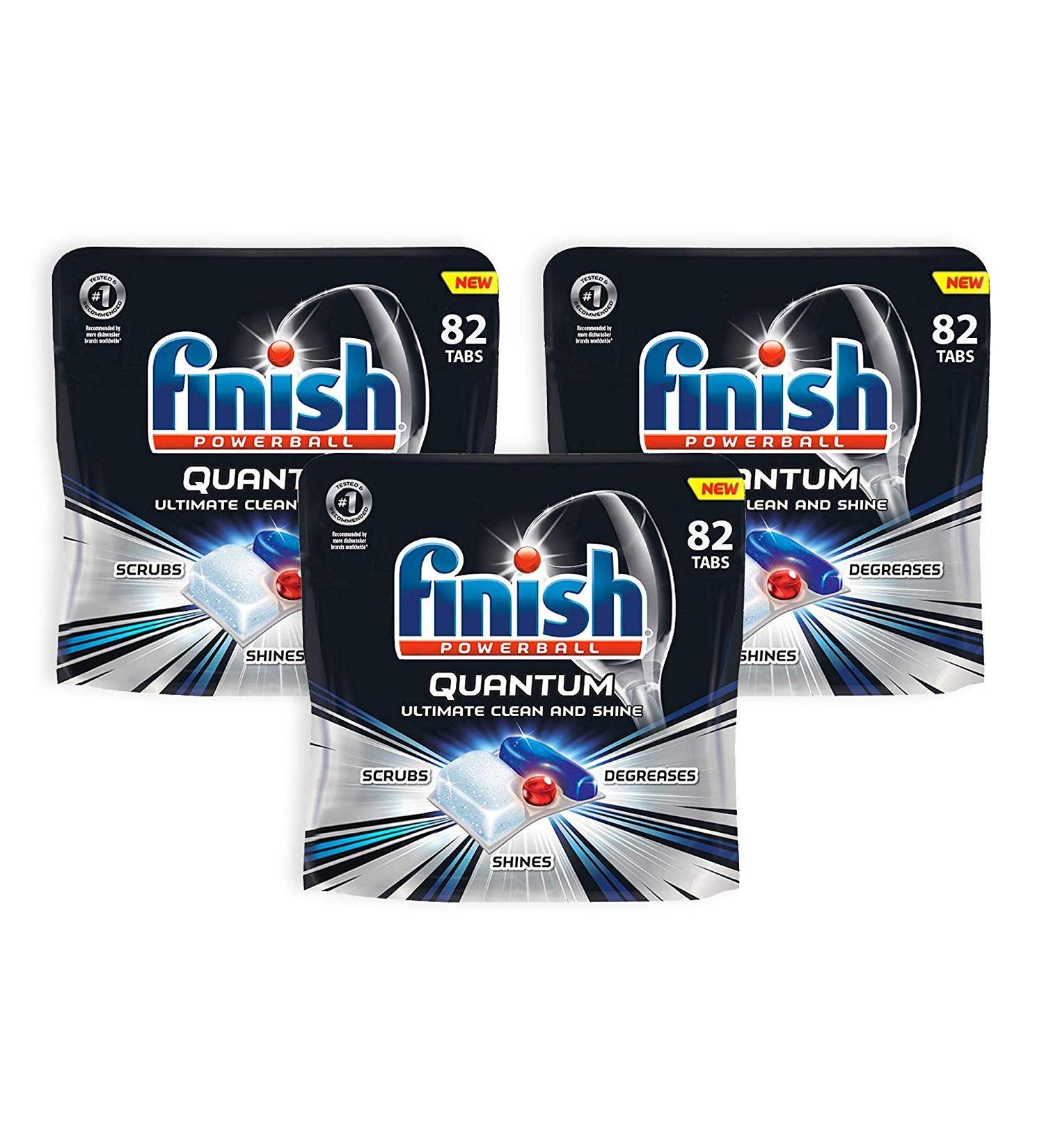 Finish Quantum 82ct Dishwasher Detergent Tablets Ultimate Clean & Shine (Pack of 3) - Buy Online on SooperMarket.com