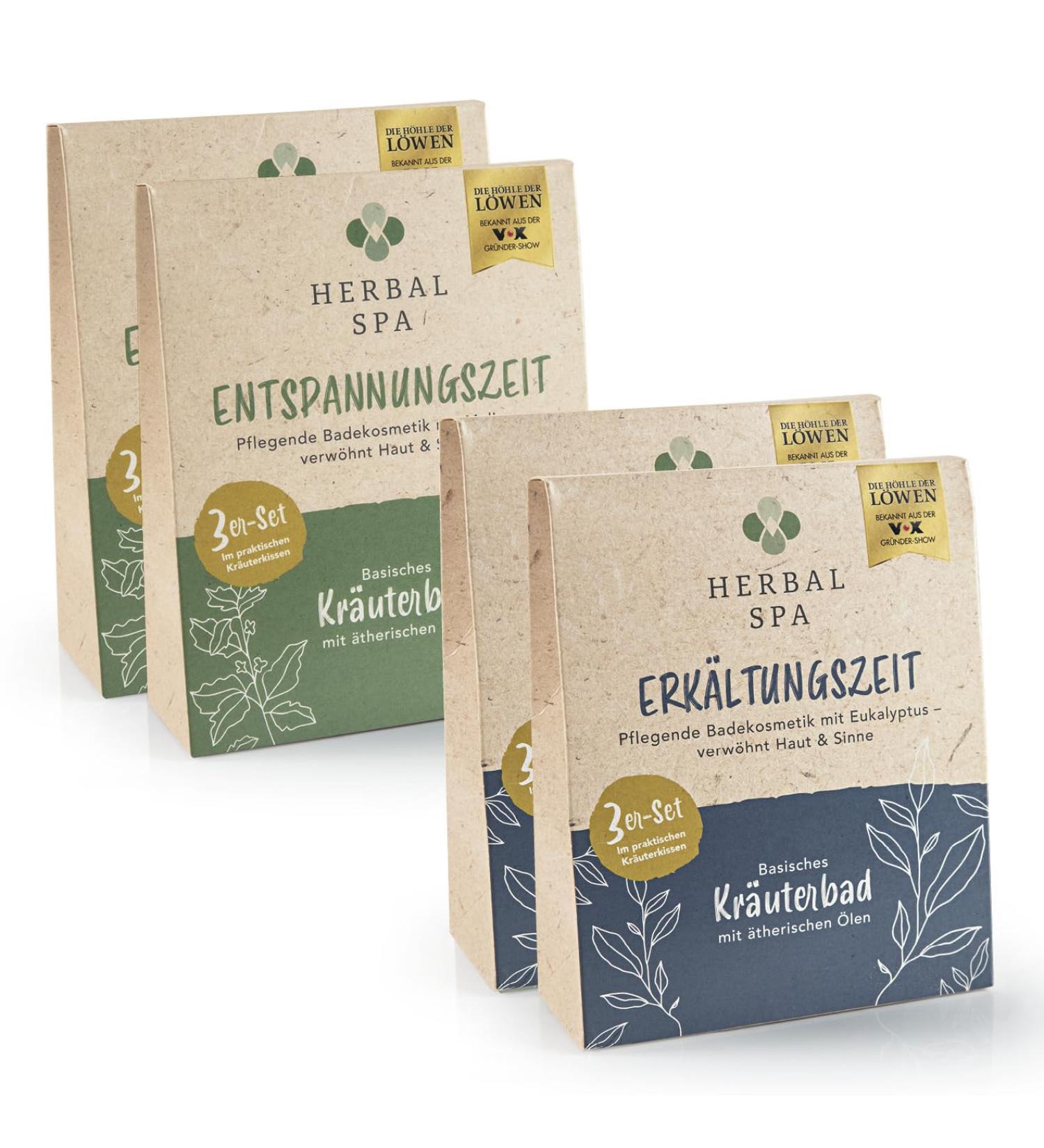 My Herbal Spa: Cold & Relaxation Herbal Bath with Essential Oils | 2x6 Herbal Pillows | Nursing Bathing Cosmetics | Pampered Skin | Pure Nature Power - 300g (4 Pack) - Buy Online on SooperMarket.com