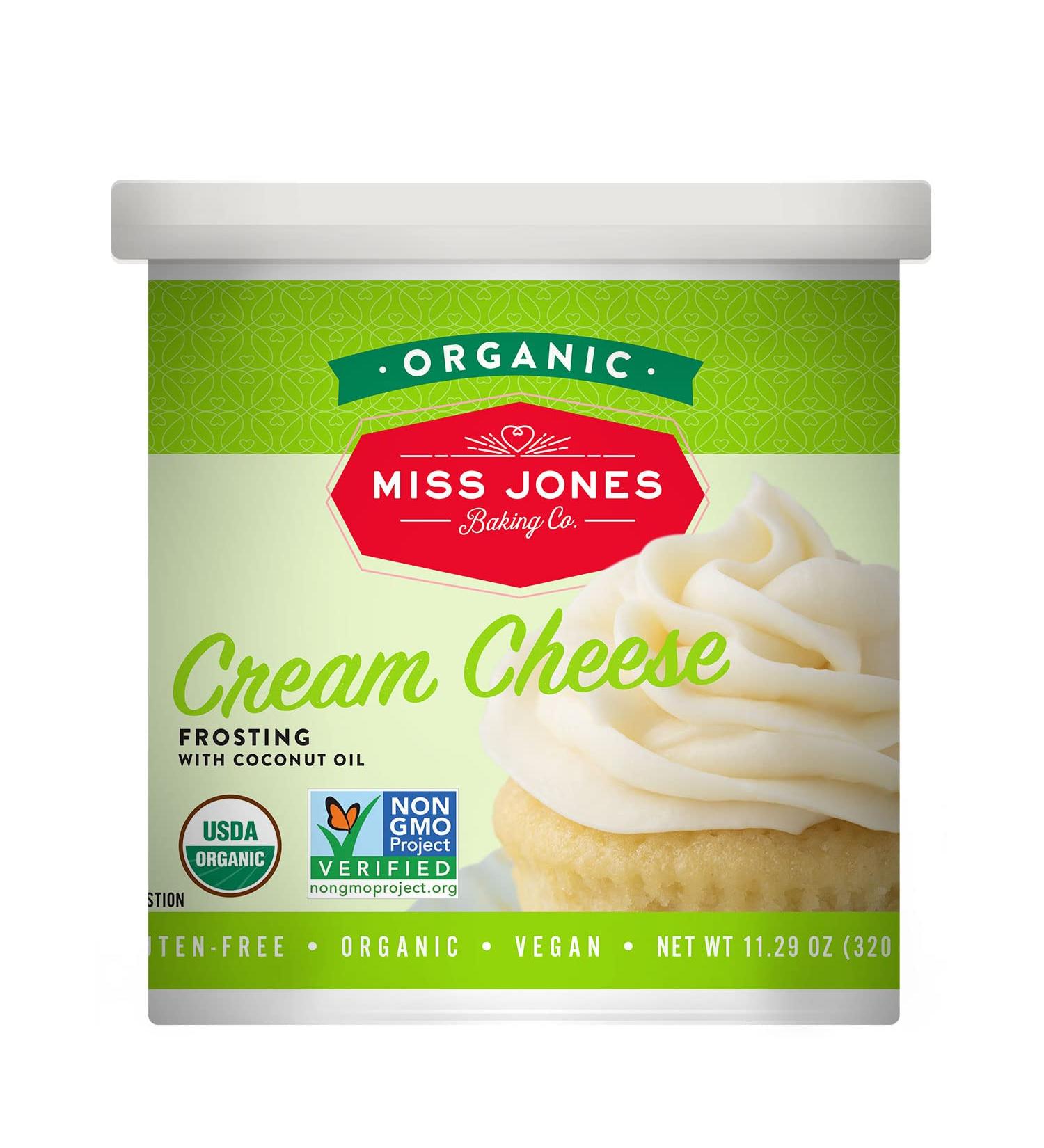 Miss Jones Baking Organic Vegan Cream Cheese Buttercream Frosting - 11.29 oz for Icing & Decorating - Buy Online on SooperMarket.com