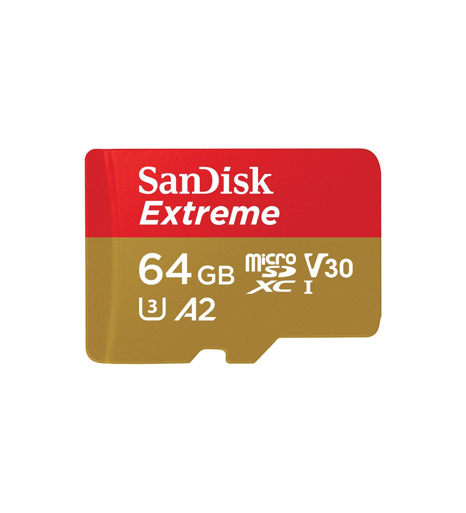 SanDisk 64GB Extreme microSDXC UHS-I Memory Card - Up to 170MB/s, C10, U3, V30, 4K, 5K, A2 - SDSQXAH-064G-GN6MA - Buy Online on SooperMarket.com