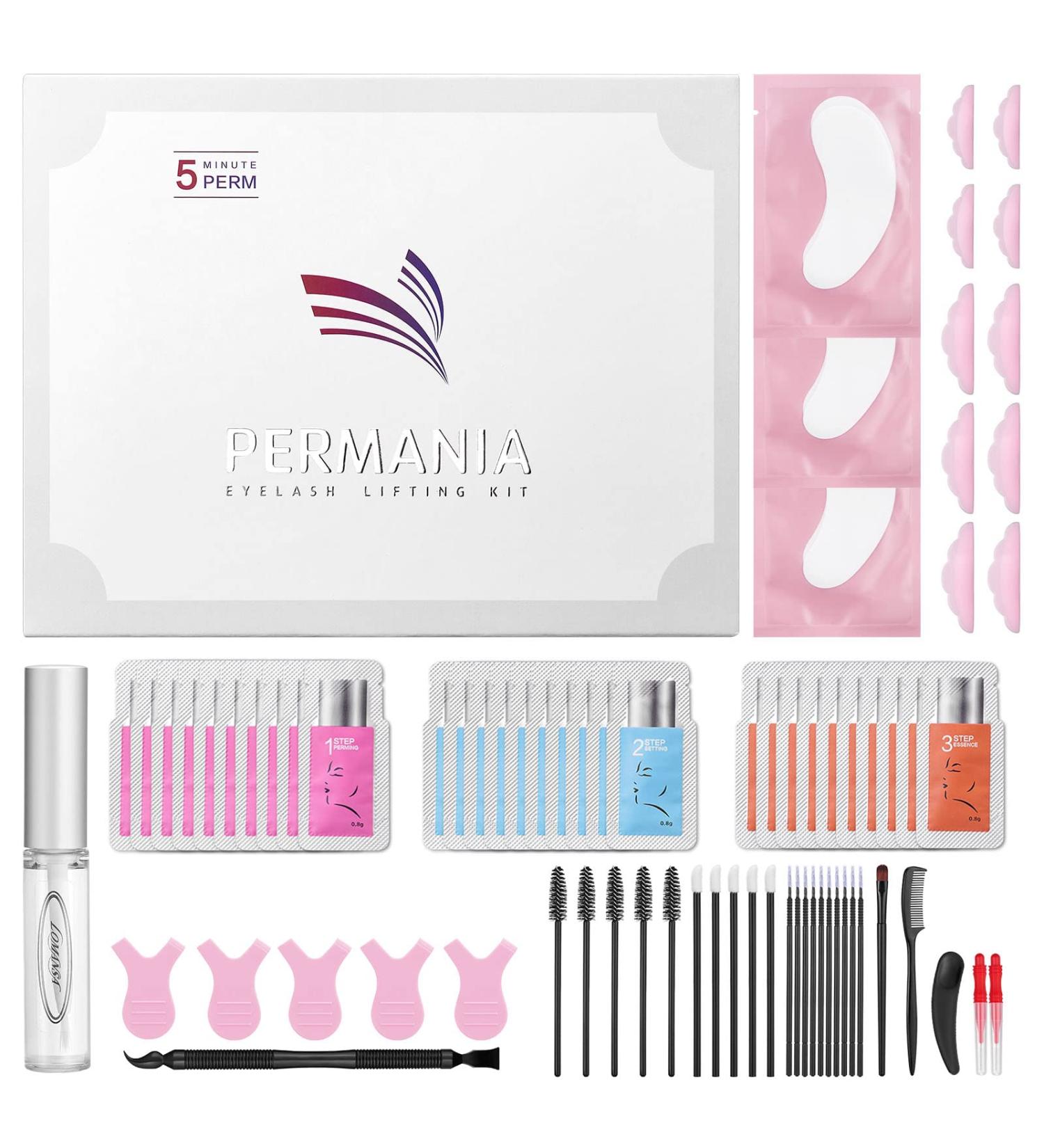 PERMANIA Eyelash Perm Kit & Brow Lamination 2-in-1 - C Curling Wave - Salon Quality Results at Home - Buy Online on SooperMarket.com