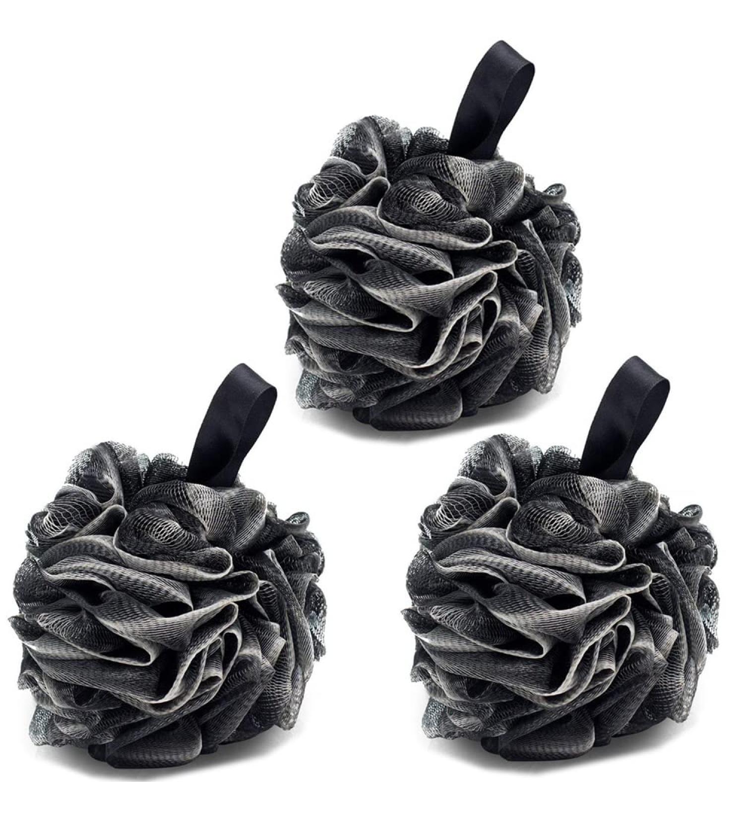 3 Pack JollyJelly Bath Shower Sponge - Double Mesh Body Scrubber Brush for Women & Men | Exfoliating Luffa for Smooth Skin | 60g Each - Buy Online on SooperMarket.com
