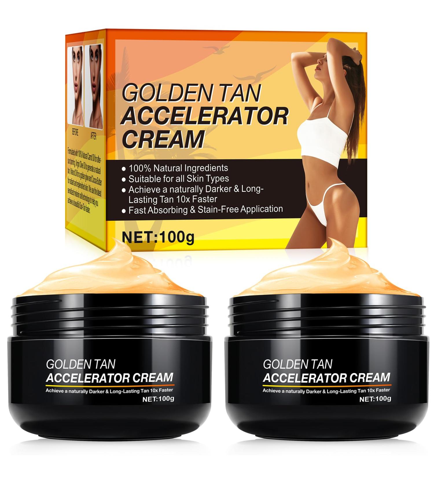 Buy Self-Tanners for Face & Body - Intensive Tanning Luxe Gel & Browning Accelerator Cream (2 Pack) - Long-Lasting Natural Tan & Bronzer 100g Each - Buy Online on SooperMarket.com