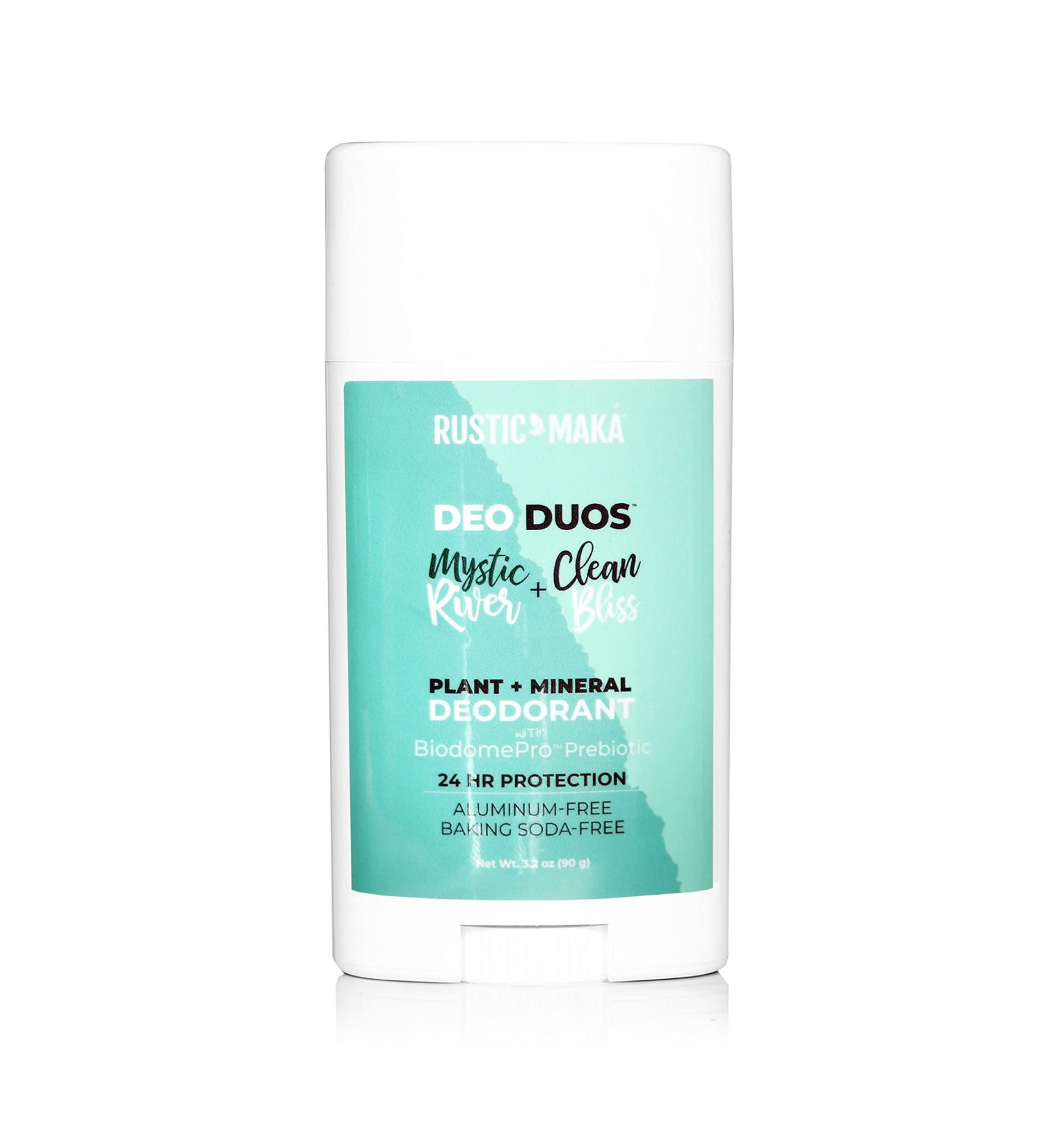 Rustic MAKA Natural Deodorant Duo - Mystic River & Clean Bliss | Aluminum-Free, Paraben-Free, Prebiotic | Vegan & Cruelty-Free - Buy Online on SooperMarket.com