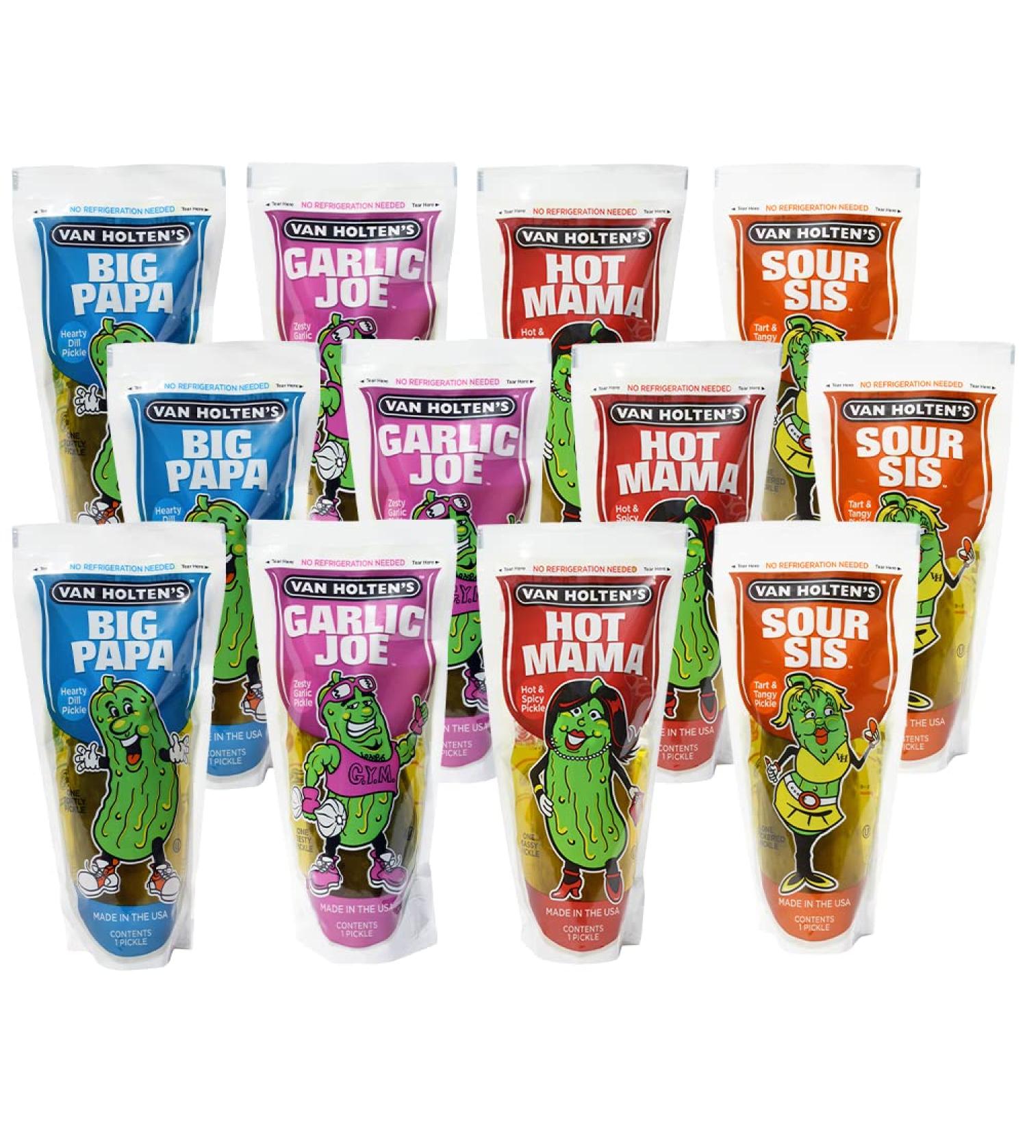 Van Holten's Charismatic Characters Pickle-In-A-Pouch Sampler - 12 Pack - Buy Online on SooperMarket.com