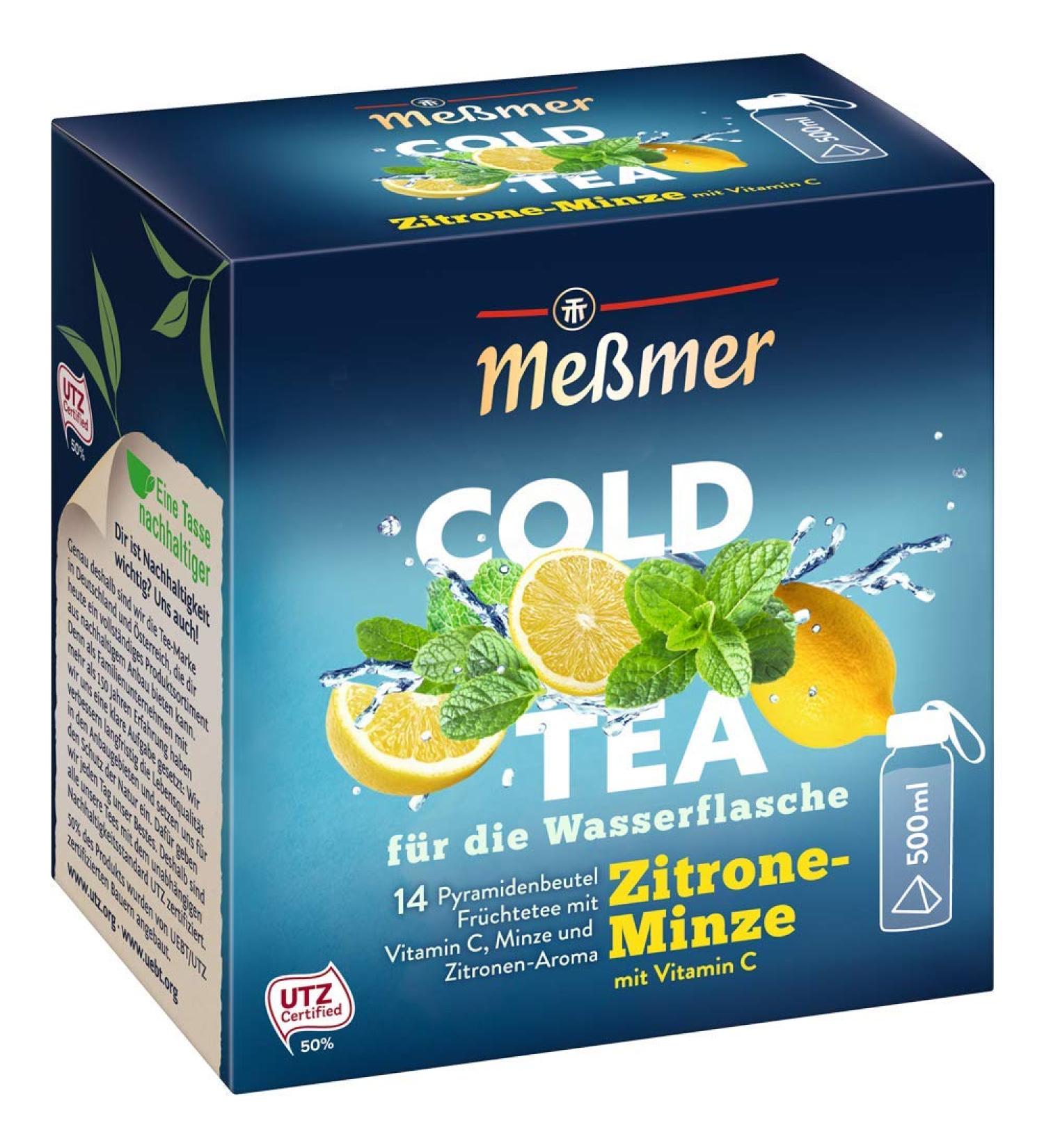 Messmer Cold Tea Lemon Mint - Sugar-Free Calorie-Free Beverage Alternative | 14 Pyramid Bags of Refreshing Flavor - Buy Online on SooperMarket.com