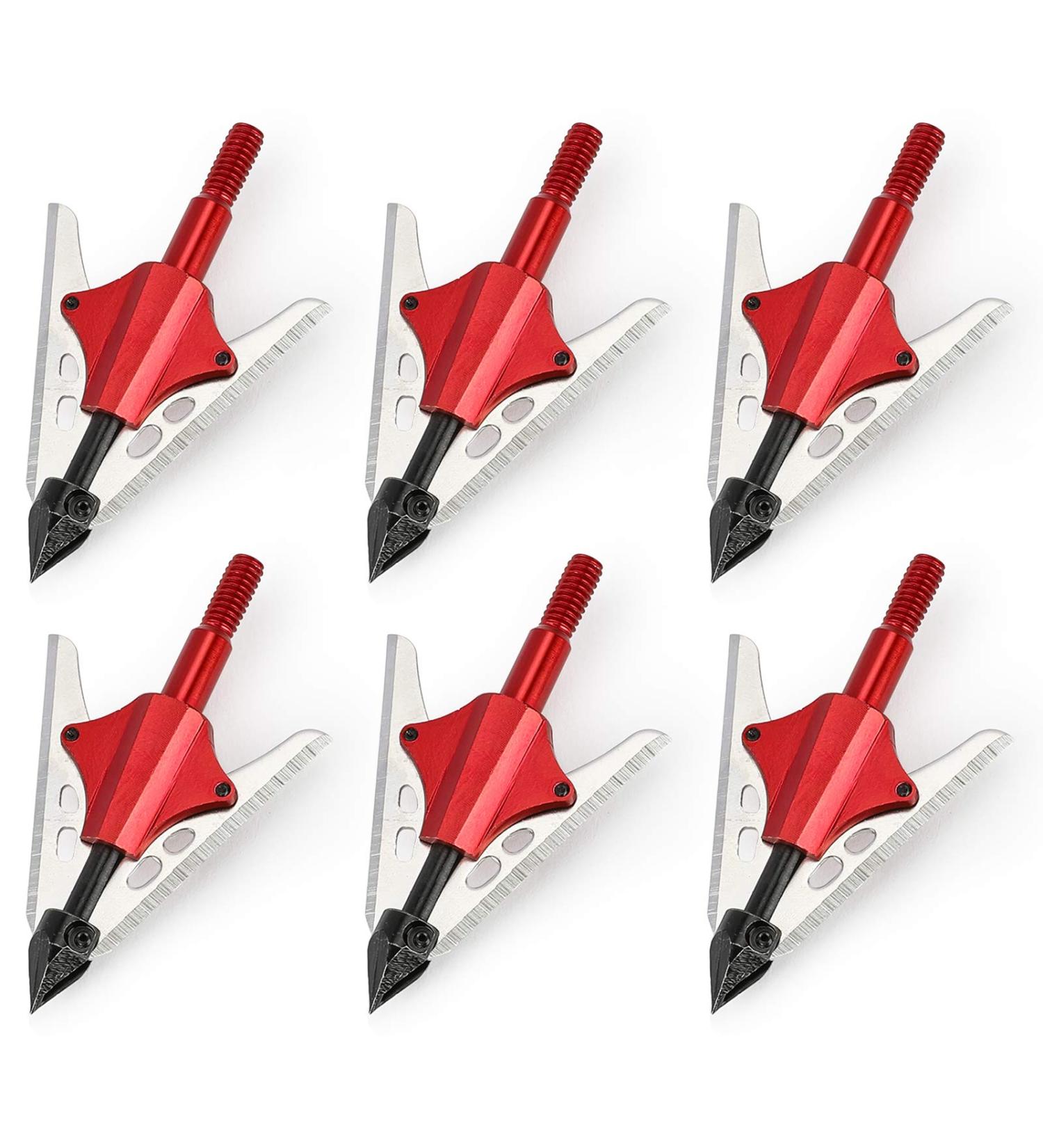 100 Grain Majarro Crossbow Broadheads for Deep Penetration - Tough Steel, Compound & Crossbow Red-001 - Buy Online on SooperMarket.com