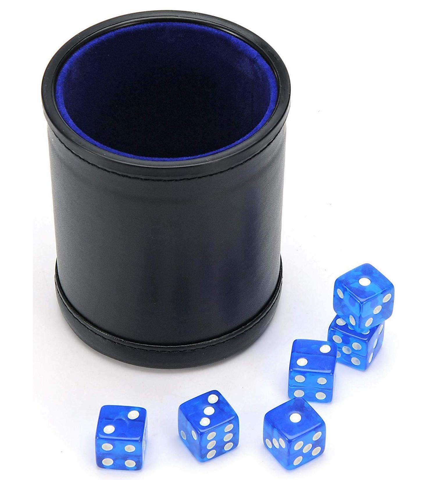 Harbor Loot Blue Dice Shaker Cup and Set of Six Translucent Dice - Buy Online on SooperMarket.com