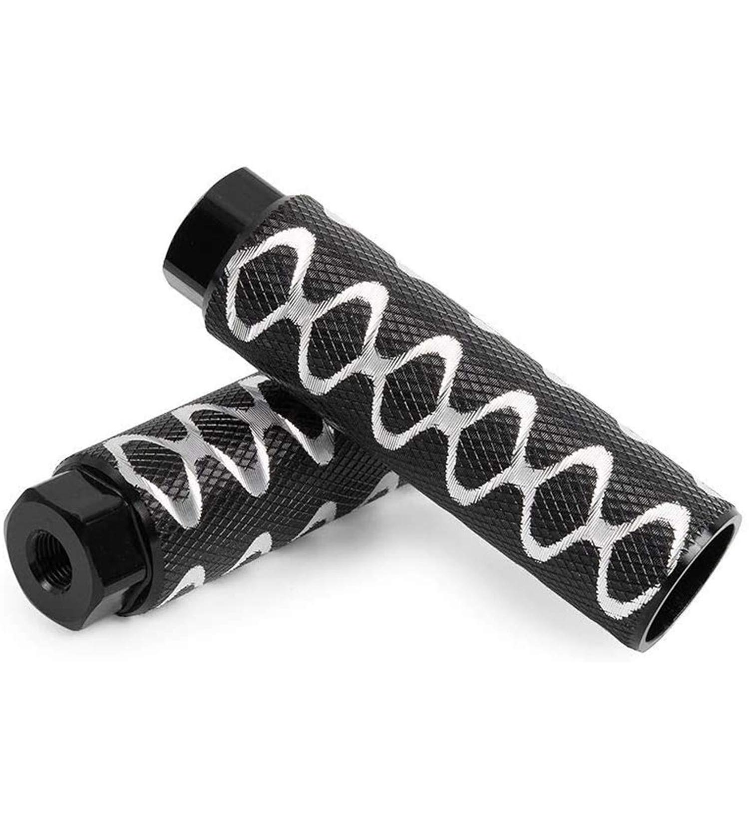 OUTLETNY 3/8 Aluminum Alloy Bike Pegs - Anti-Skid BMX Stunt Pegs, 26 Teeth, Black (2Pcs) - Buy Online on SooperMarket.com