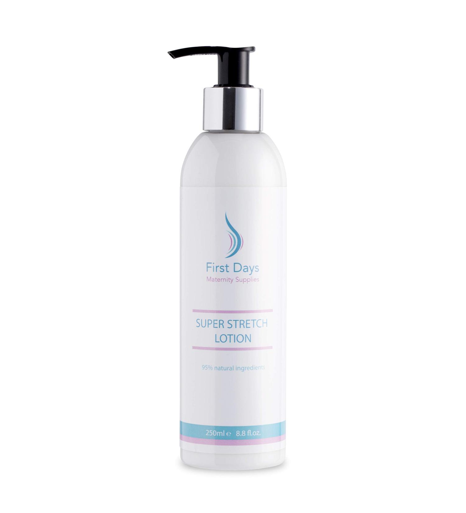 First Days Maternity - Super Stretch Lotion - Luxury Lotion for Pergnancy and Beyond - Vegan Friendly - Not Tested on Animals - Proudly made in the U.K. from the Finest Natural Ingredients - 250ml. - Buy Online on SooperMarket.com