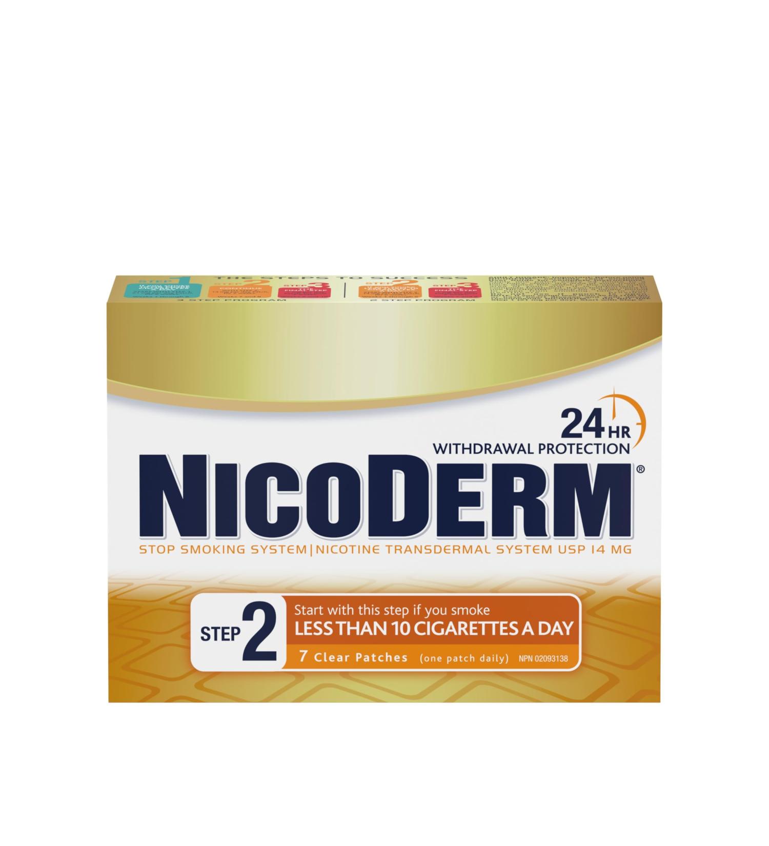 Nicoderm Step 2 Clear Patches Quit Smoking and Smoking Cessation Aid 14 mg of Nicotine/Day 7 Count Step 2 7 Patches - Buy Online on SooperMarket.com