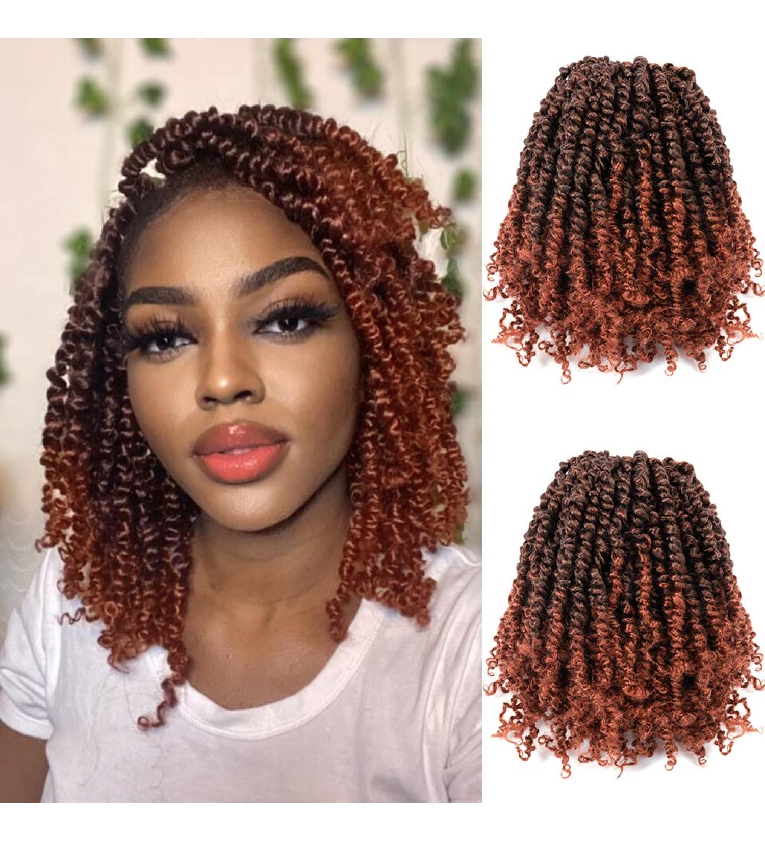Umylar 10 Inch Pre-twisted Passion Twist Crochet Hair 8 Packs - Short Bohemian Braids Synthetic Extensions in 1B/350 - for Women - Buy Online on SooperMarket.com