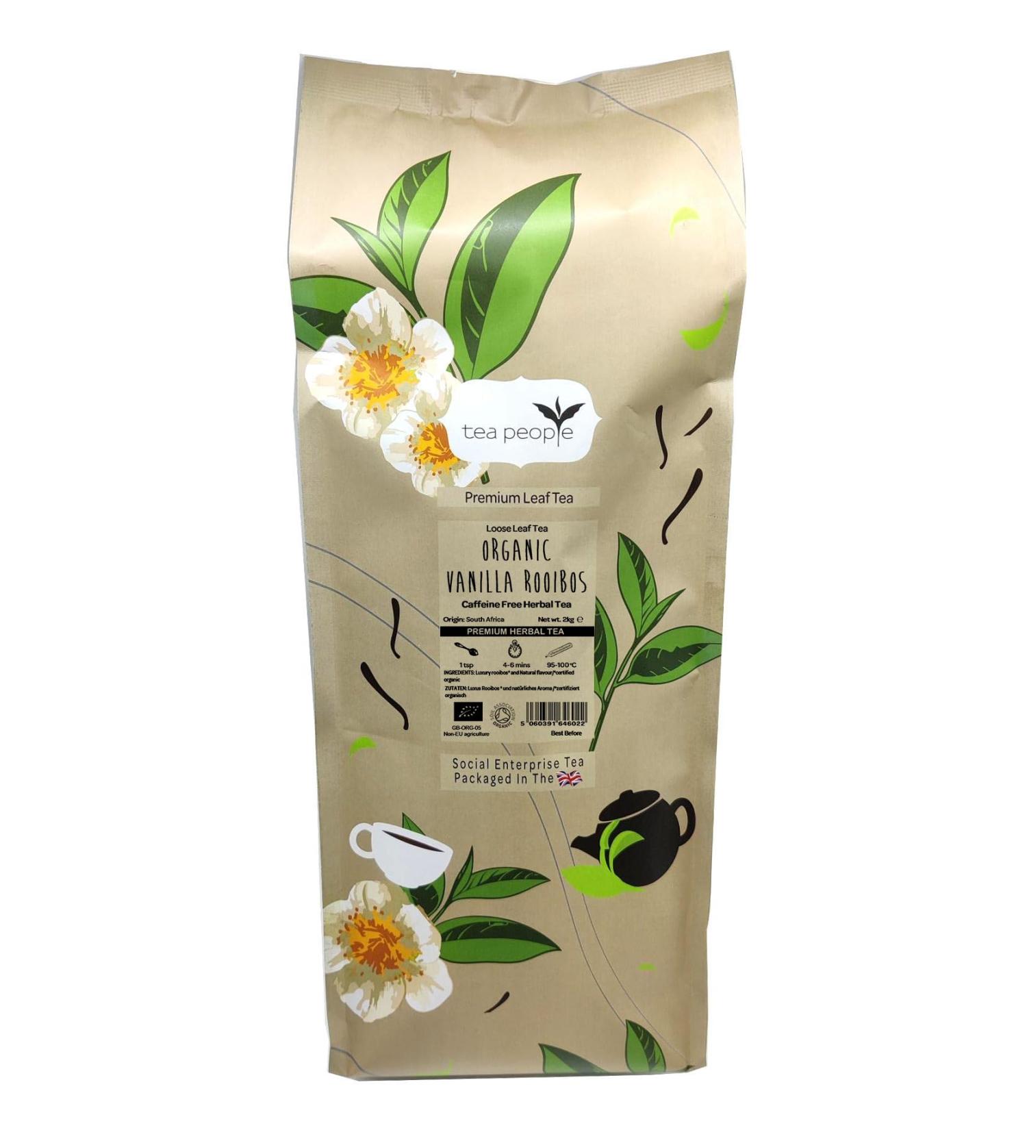 Tea People Organic Vanilla Rooibos 2 Kg Loose Leaf Tea - Large Catering Pack - Vanilla Flavor - 1 Pack - Buy Online on SooperMarket.com