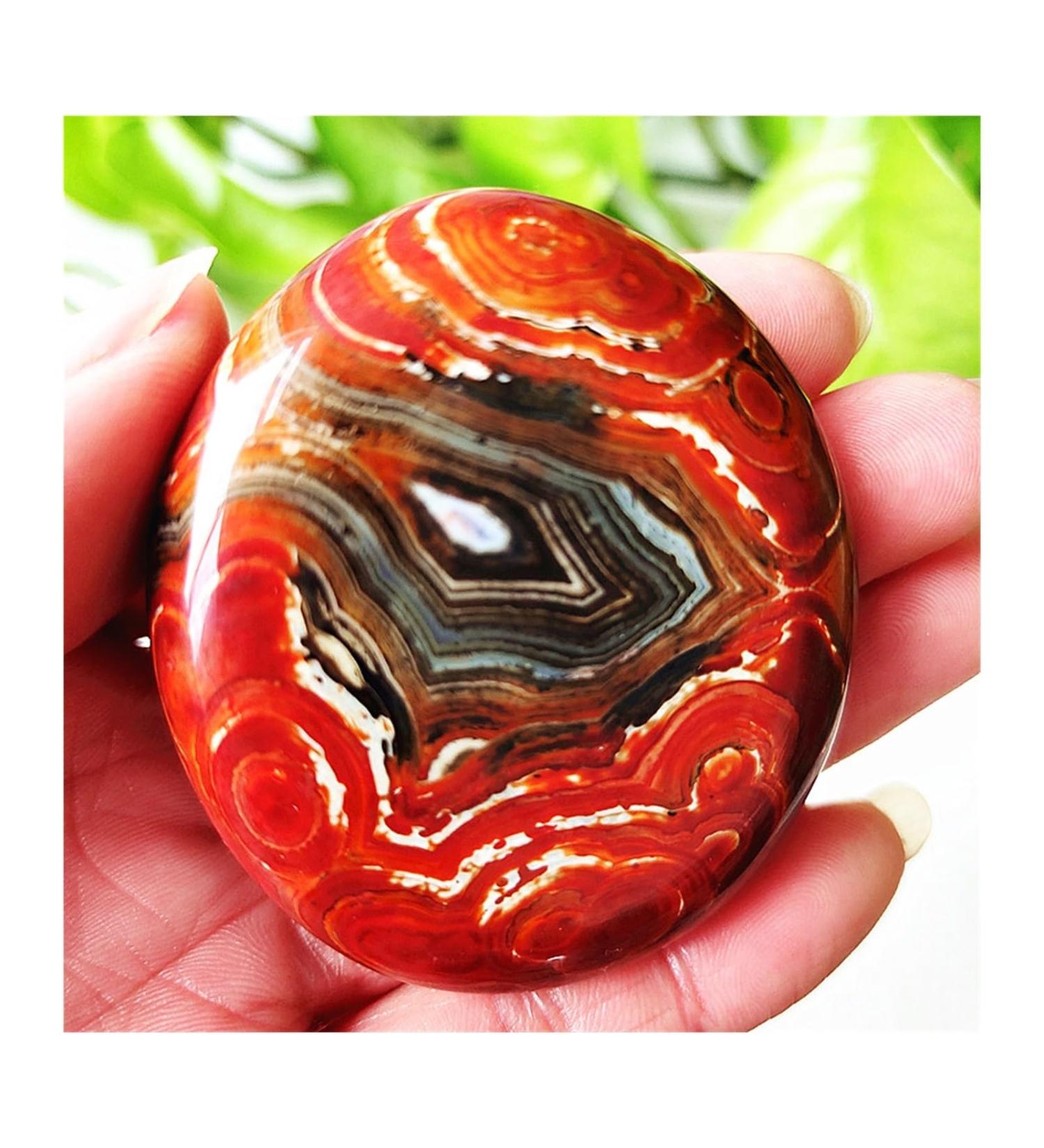 Natural Crystal Rough Natural Stone Sardonyx Agate Crystal Palm Play Spiritual Decor Home Decoration Crystals (Color : 50-60g) - Buy Online on SooperMarket.com