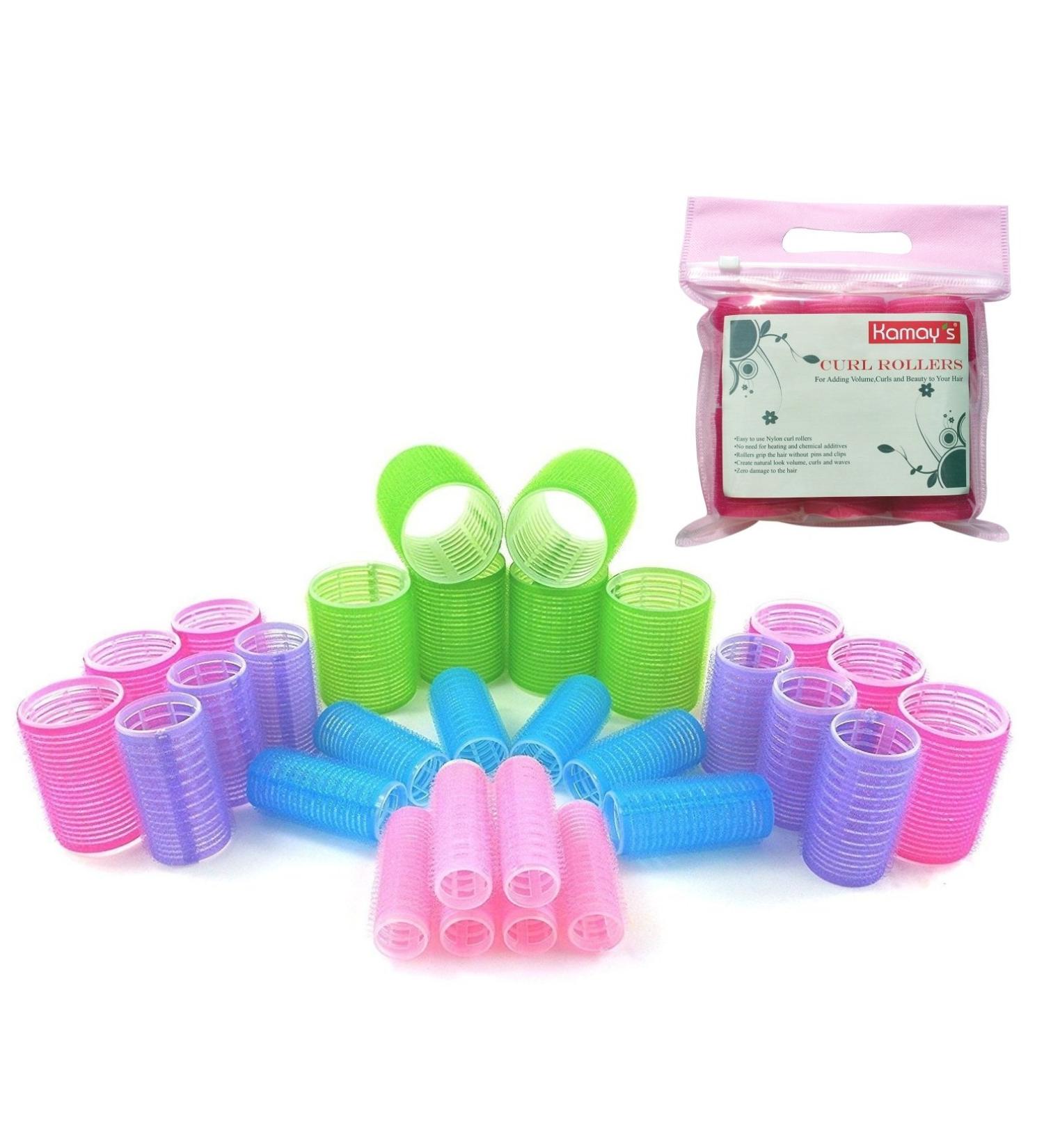 Gift Packaging Hair Rollers Self Grip Holding Rollers Hairdressing Curlers Hair Design Sticky Cling Style For DIY Or Hair Salon By Kamay's (Gripping Sticky Rollers 30PCS 5 Size-20 25 30 40 48mm) Nylon Sticky 30PCS 5 Sizes - Buy Online on SooperMarket.com