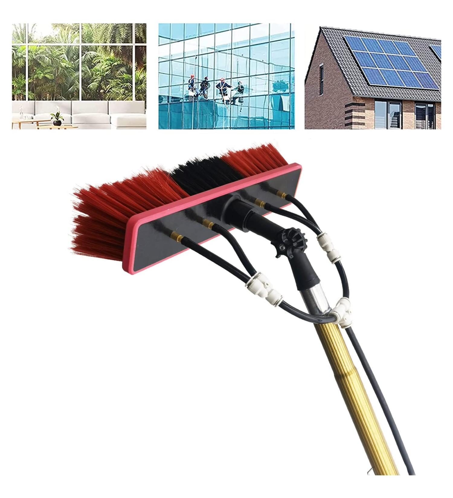 Glass Cleaning Brush Window Cleaning Pole Water Fed Telescopic Brush for Cleaner Conservatory Roof Photovoltaic Panel Cleaning 35cm Brush Head 6M/21FT - Buy Online on SooperMarket.com