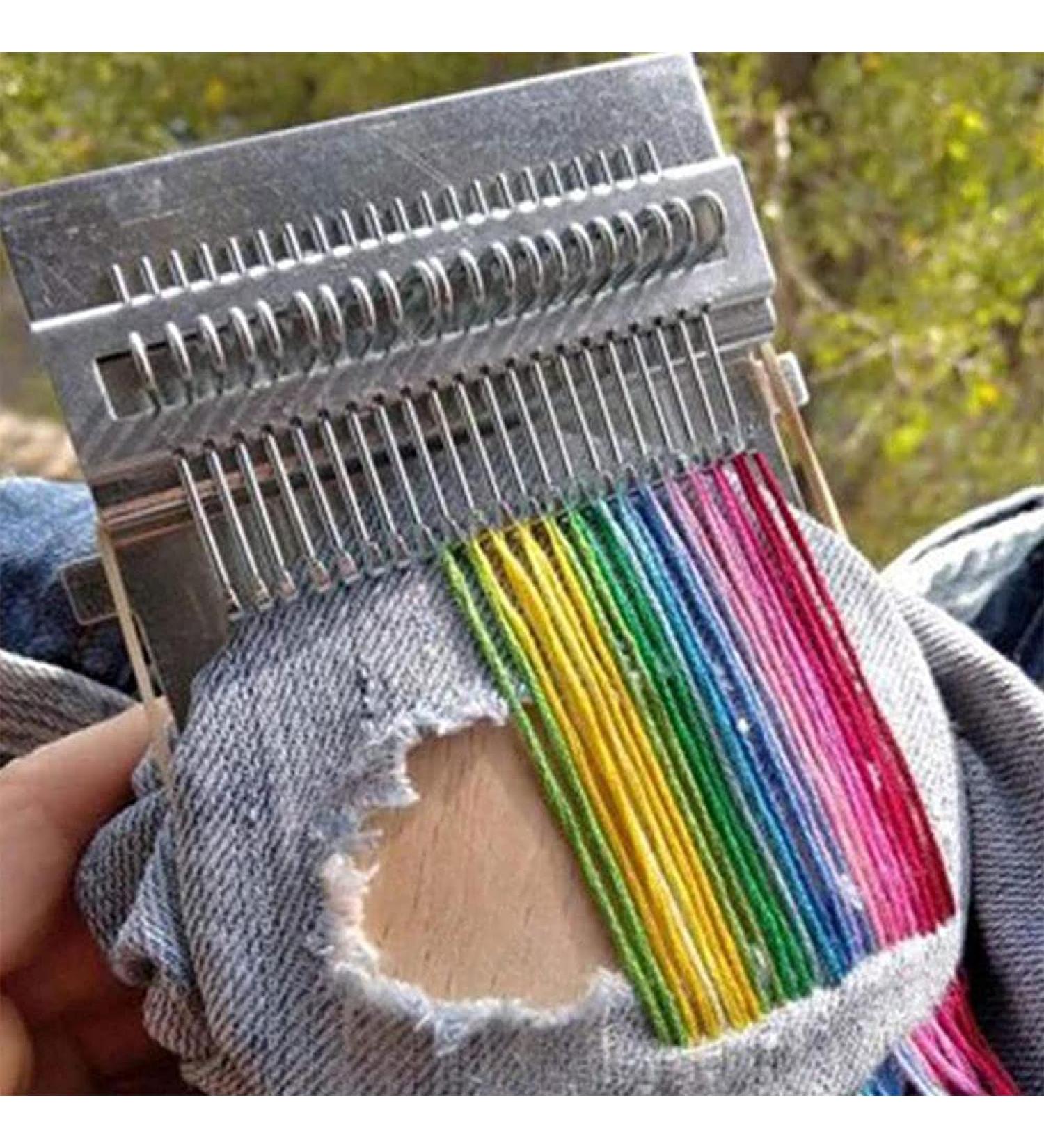 Loom Speedweve Type Weave Tool - 28 Hooks Wooden Mini Darning Machine for DIY Beginners - Buy Online on SooperMarket.com