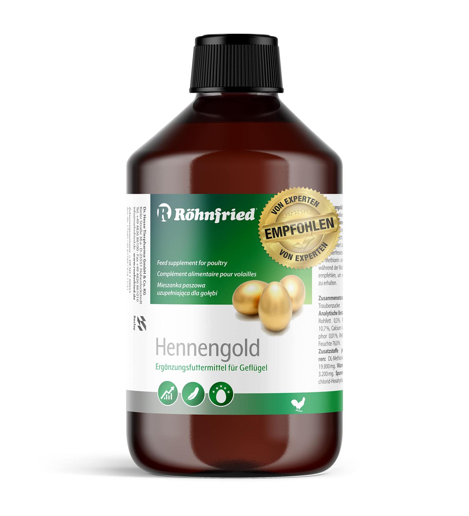 R hnfried Hennengold 500 ml | Reduce Broken Eggs & Promote Feather Growth for Chickens & Poultry | International Shipping Available - Buy Online on SooperMarket.com