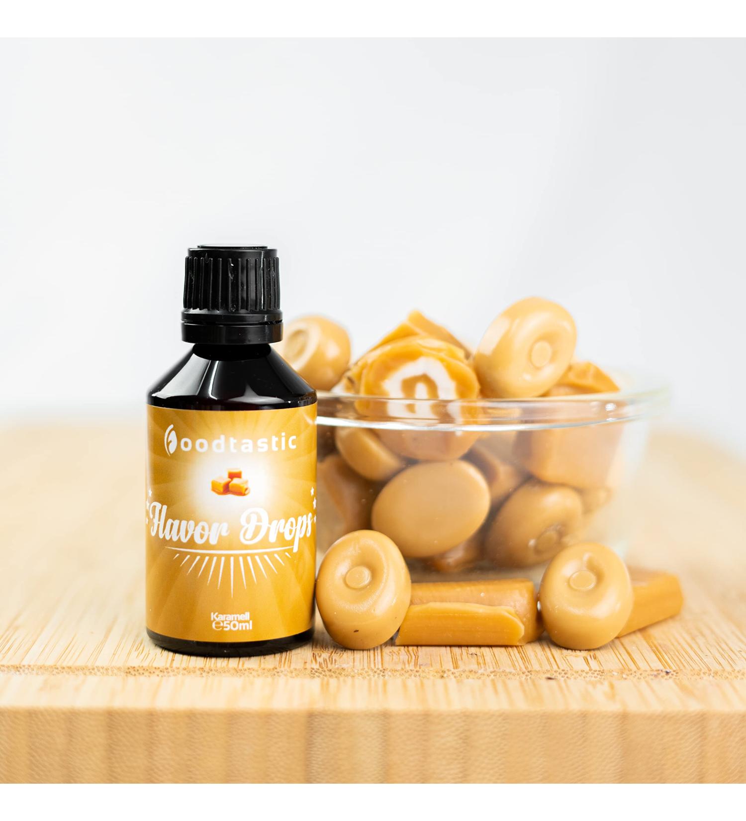 Buy Foodtastic Caramel Flavor Drops 50ml - Calorie-Free Sugar-Free Aroma Drops for Delicious Taste | Flavrops - Buy Online on SooperMarket.com