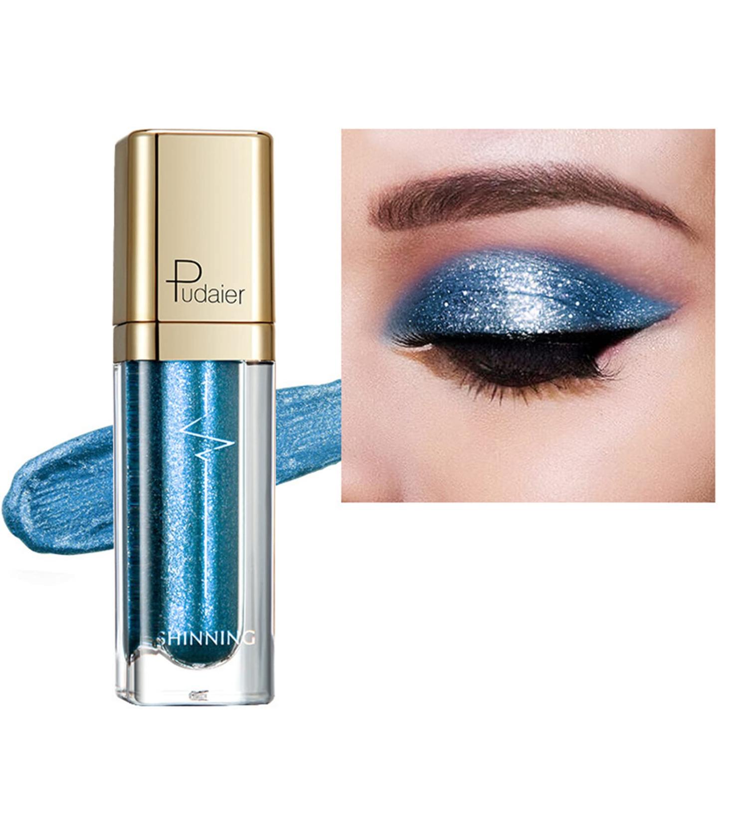 Ocean Blue Liquid Glitter Eyeshadow - Waterproof Vegan Shimmer Gel Eyeliner, Long-Lasting Metallic Eye Makeup - Buy Online on SooperMarket.com