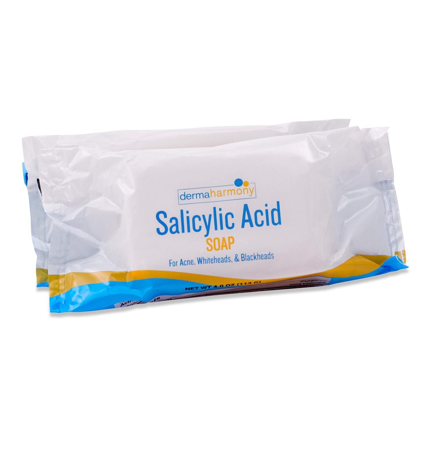 Dermaharmony 2% Salicylic Acid Soap for Acne - 2 Bars (4 oz each) - Buy Online on SooperMarket.com