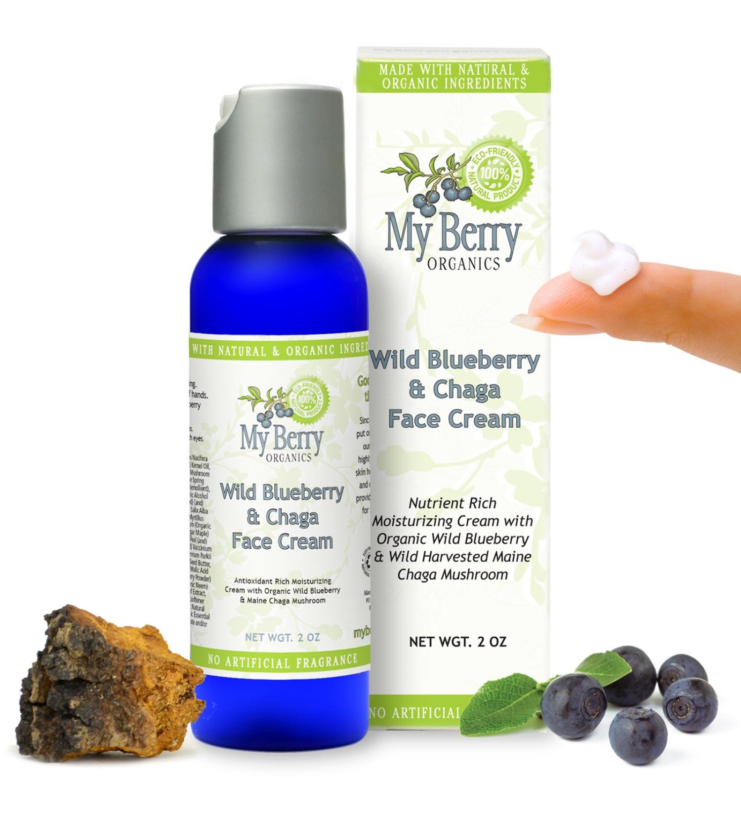 Wild Blueberry & Chaga Face Cream | Boost Skin Health with Natural Ingredients - International Shipping - Buy Online on SooperMarket.com
